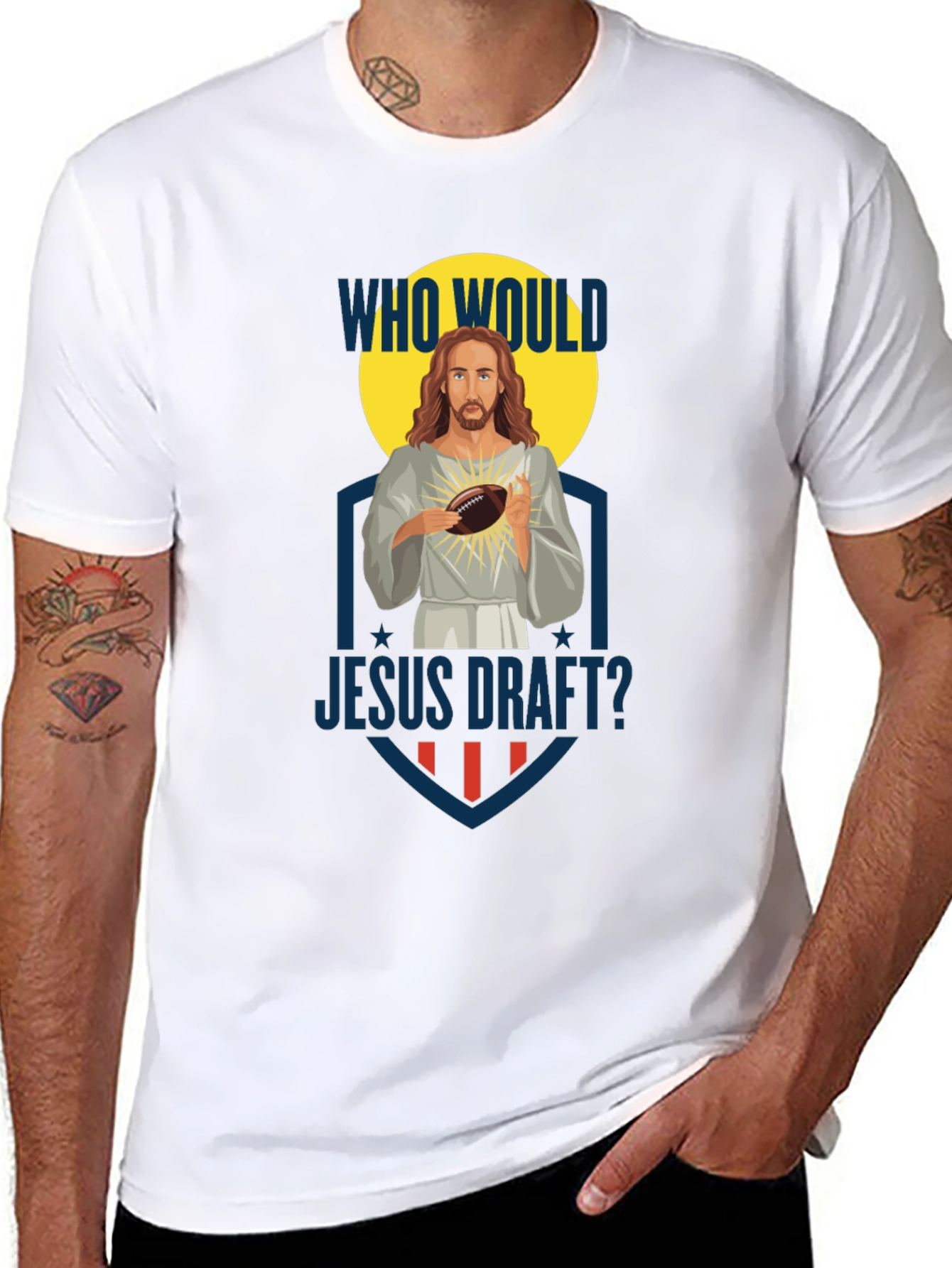 Who Would Jesus Draft? Football T-Shirt