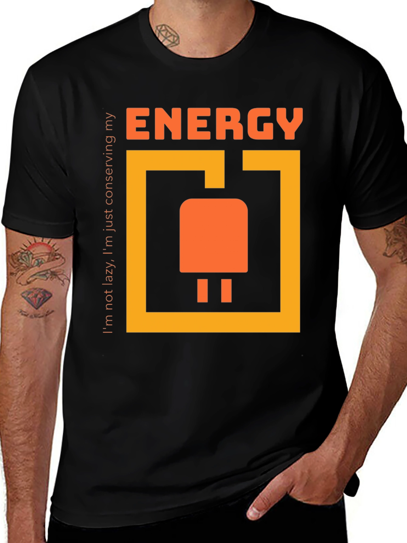 Energy Conserving T-Shirt - Funny Lazy Slogan Tee