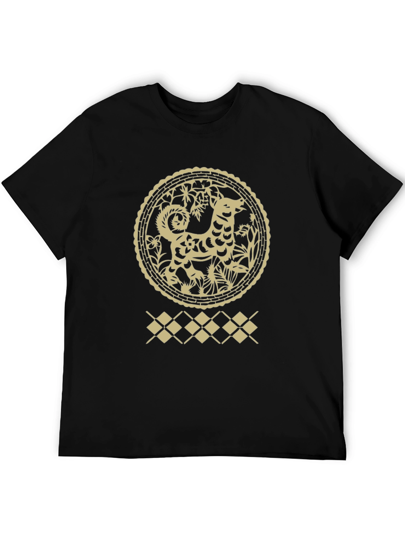 Dog Zodiac Graphic Print Crew Neck Tee