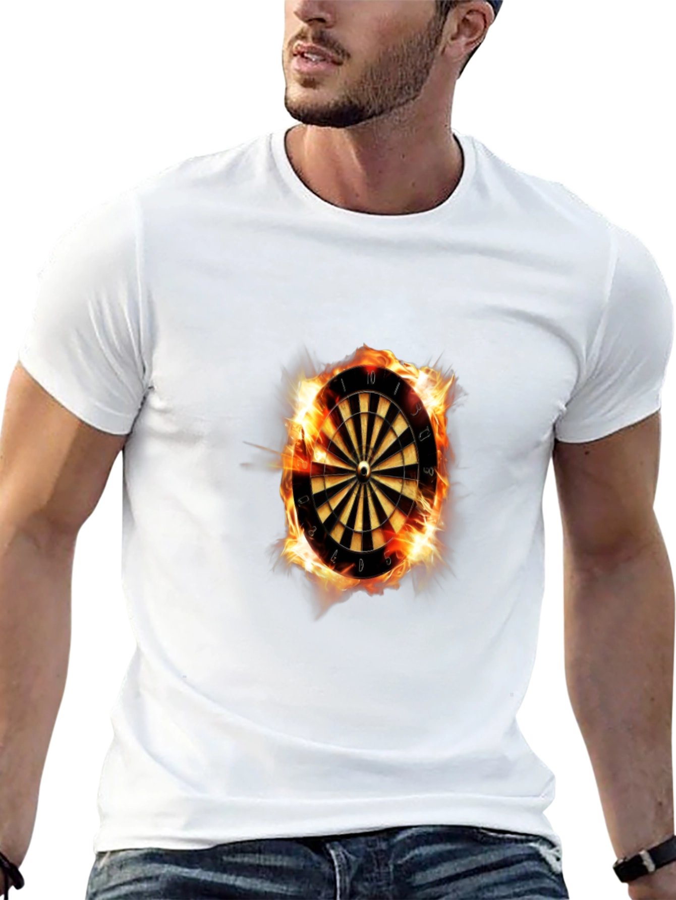 Flaming Dartboard Graphic Tee