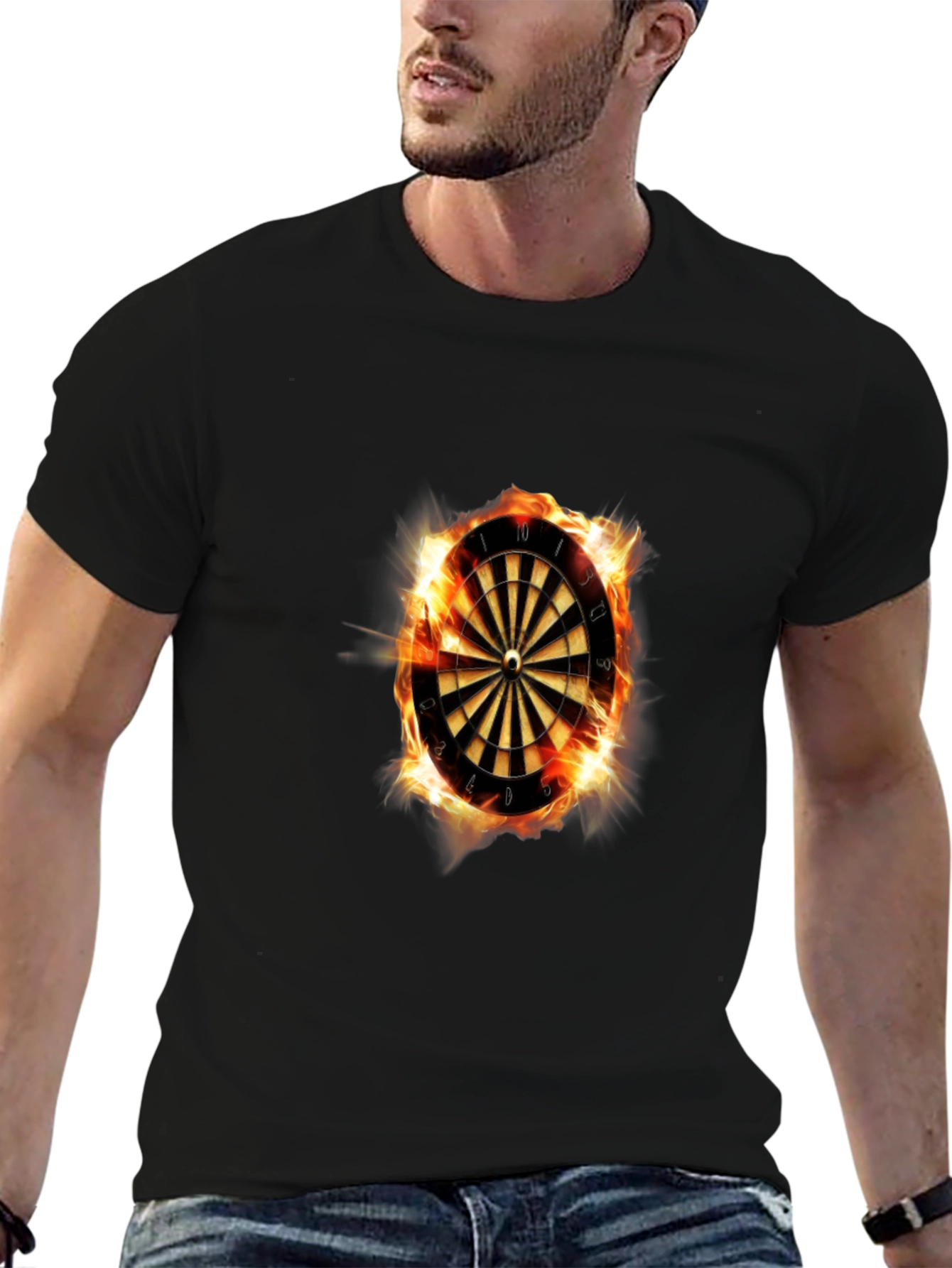Flaming Dartboard Graphic Tee