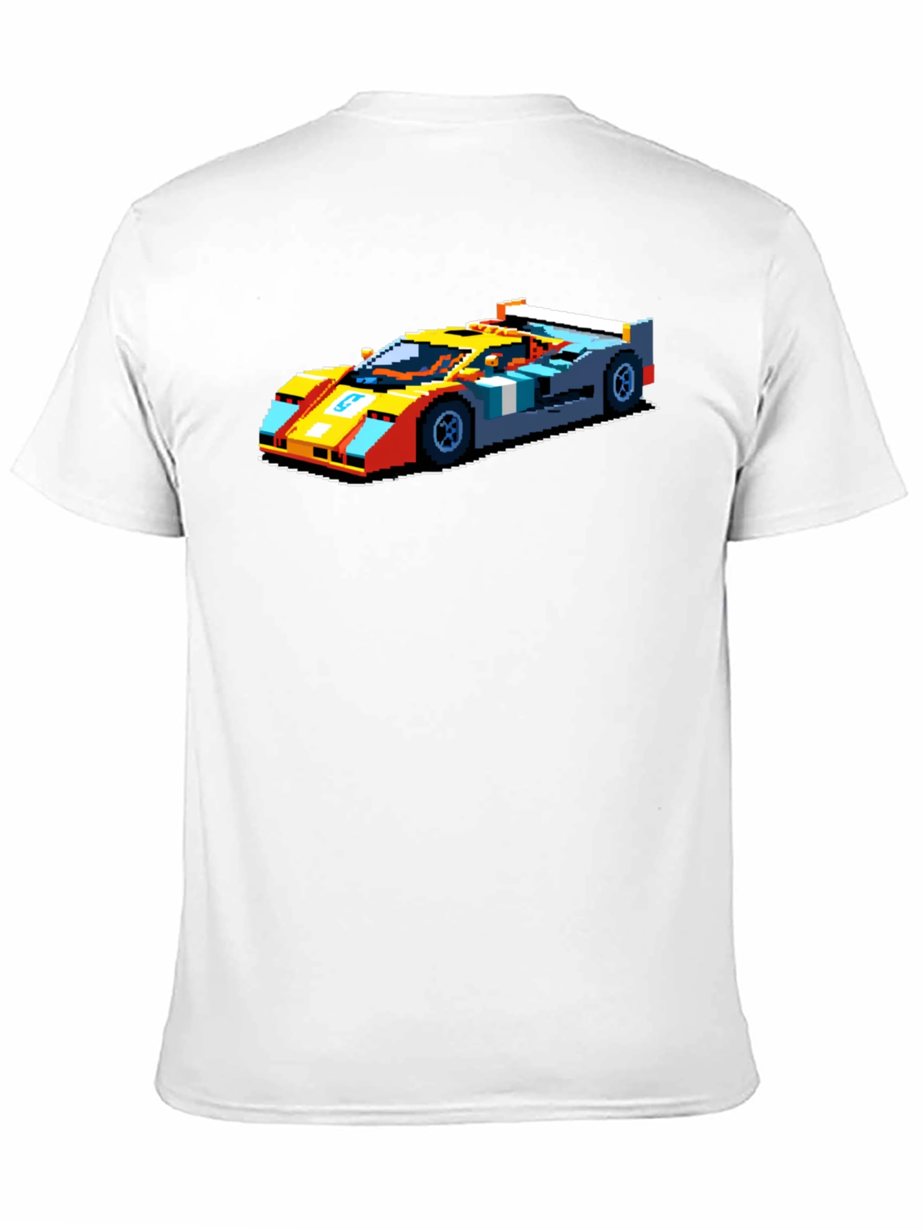 Pixelated Retro Race Car Graphic T-Shirt