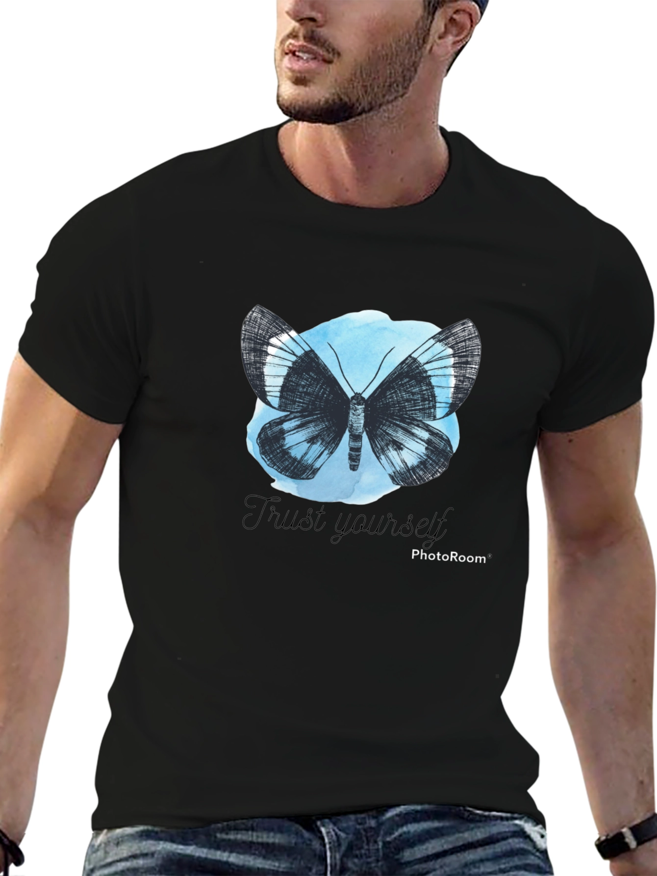 Butterfly Trust Yourself Graphic Tee - Black