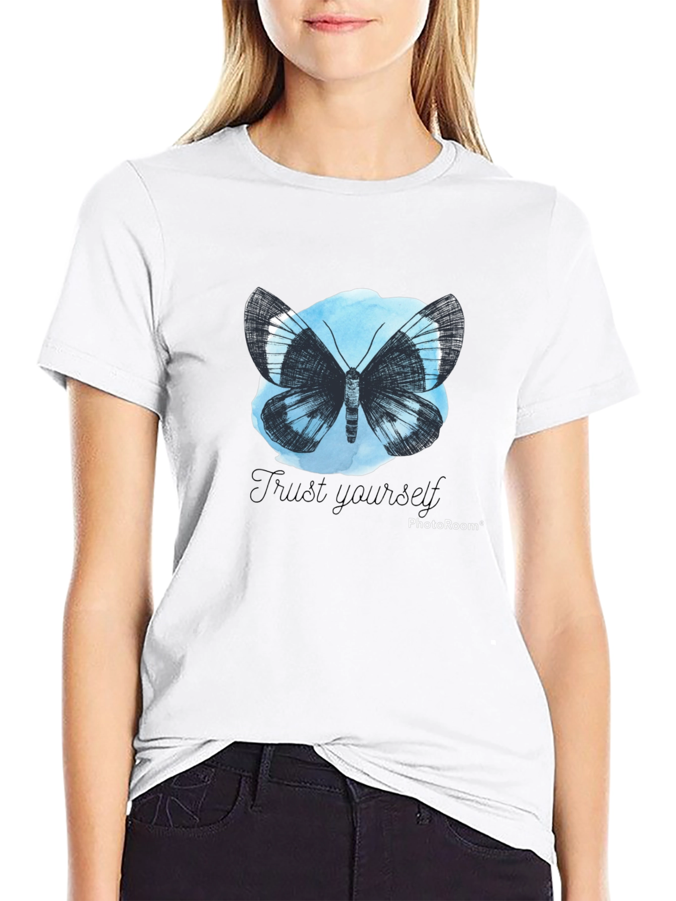 Butterfly Trust Yourself Graphic Tee - Black