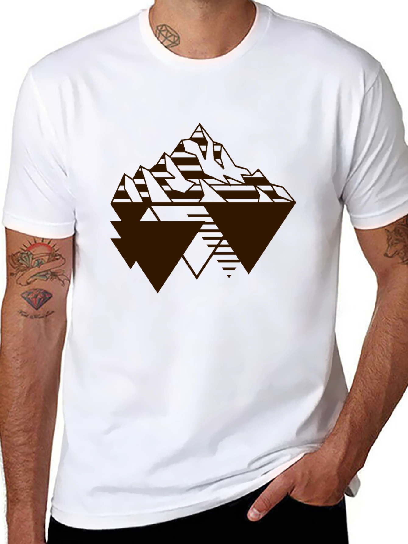 Geometric Mountain Graphic Tee - Modern Style