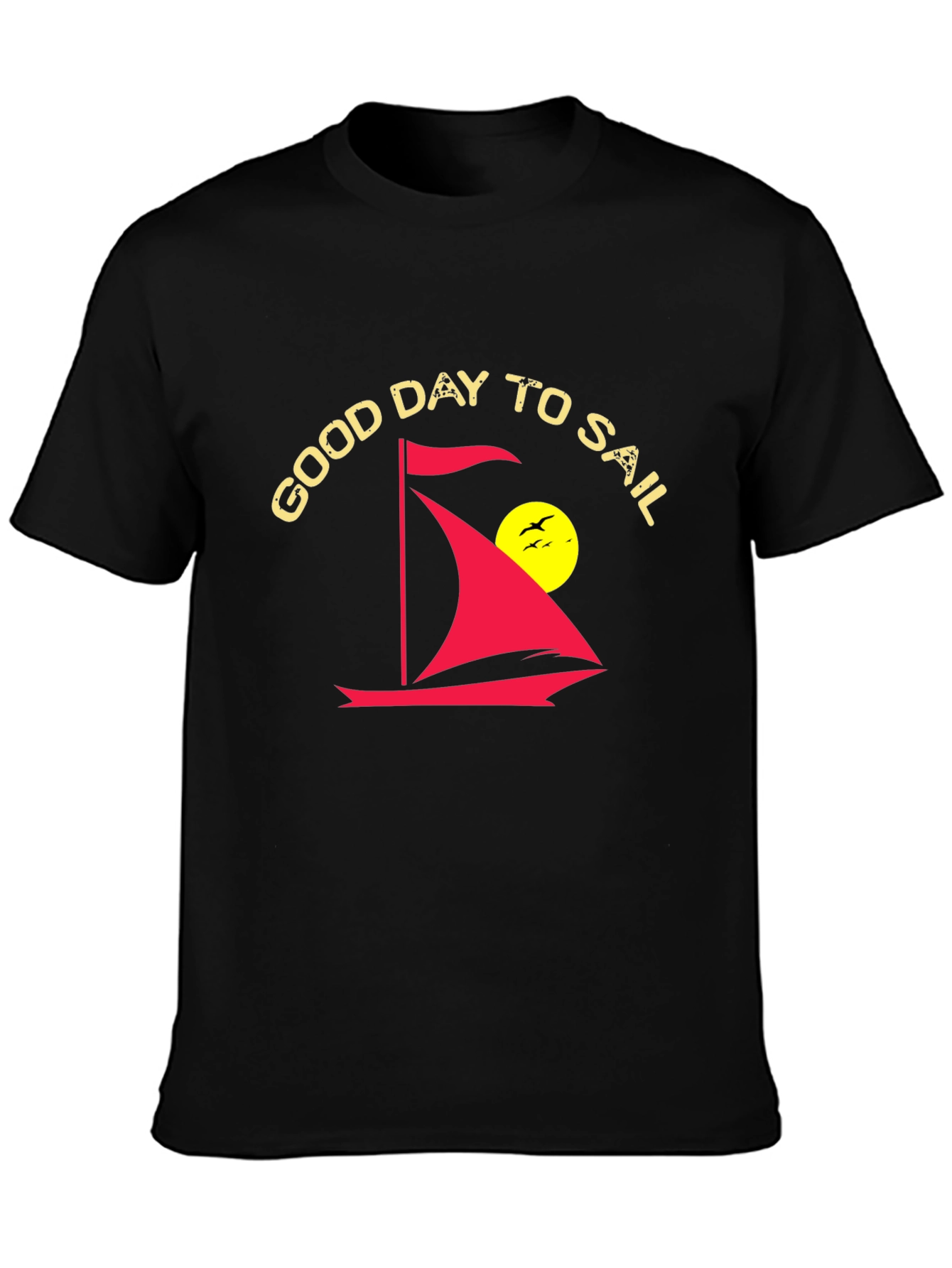Good Day To Sail Black Graphic Tee
