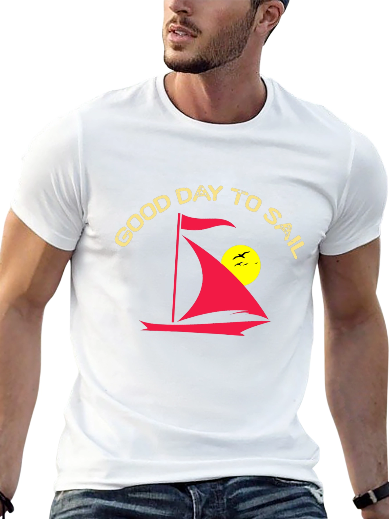 Good Day To Sail Black Graphic Tee