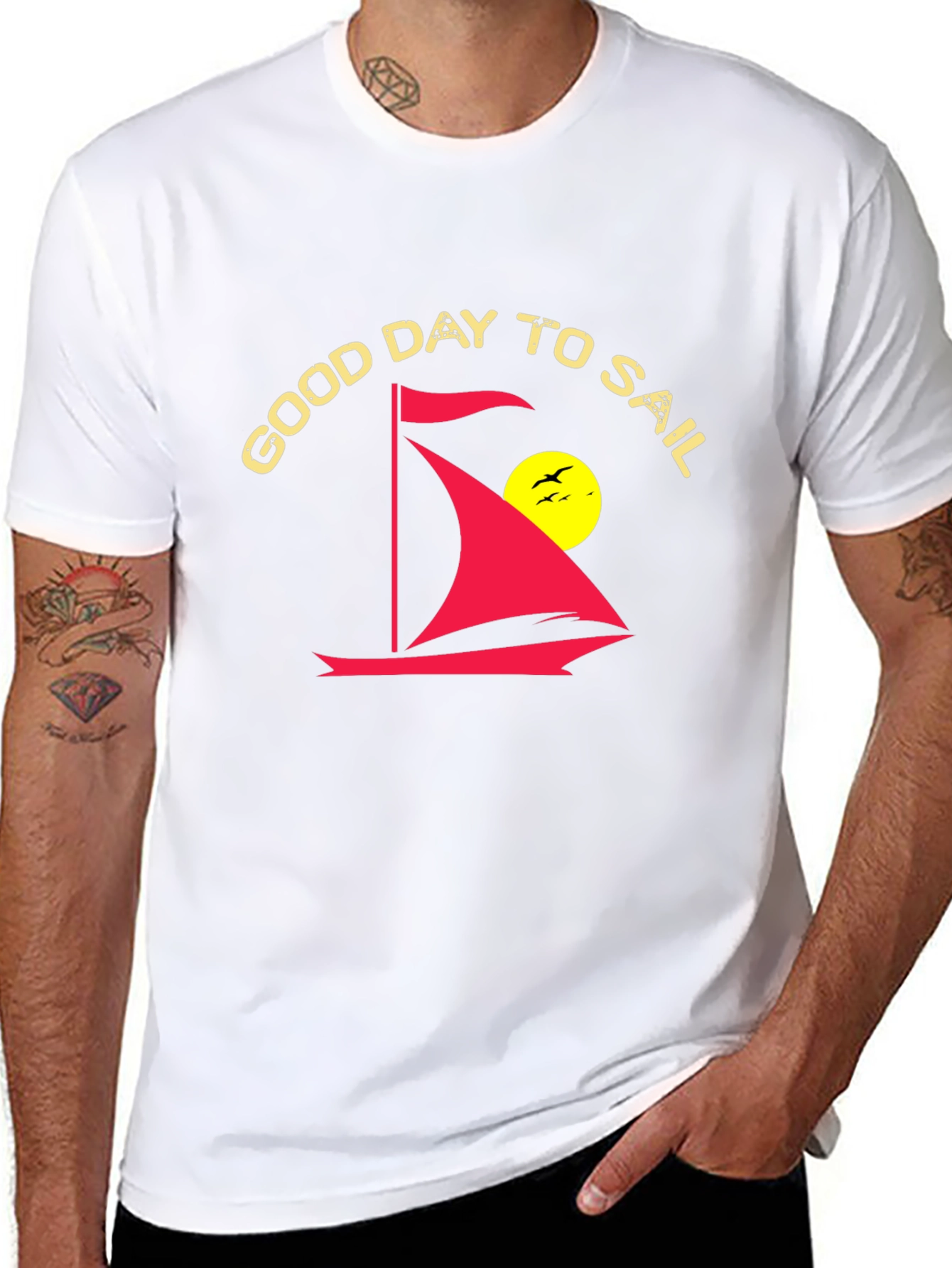Good Day To Sail Black Graphic Tee
