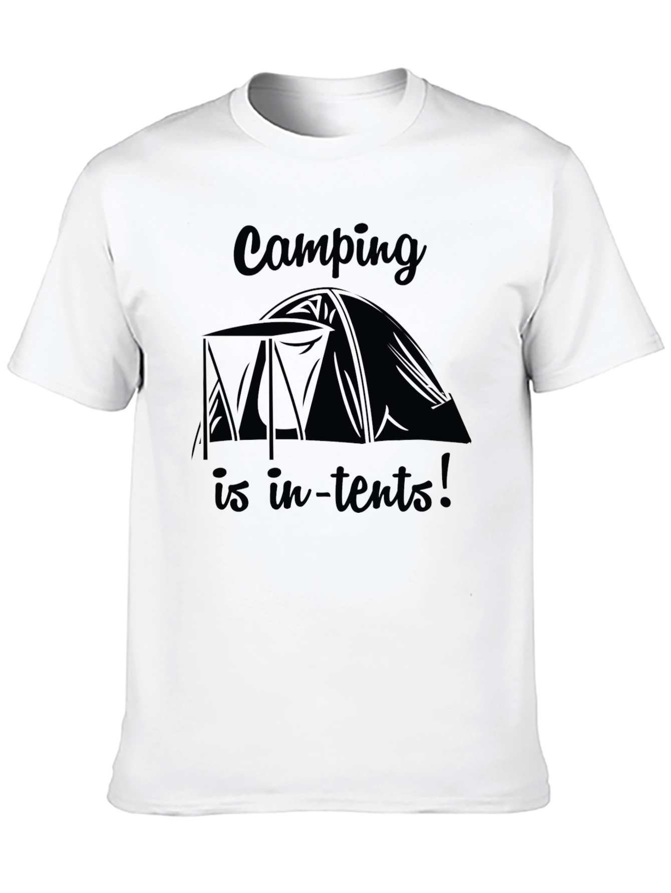 Camping is in-tents! Black Graphic Tee