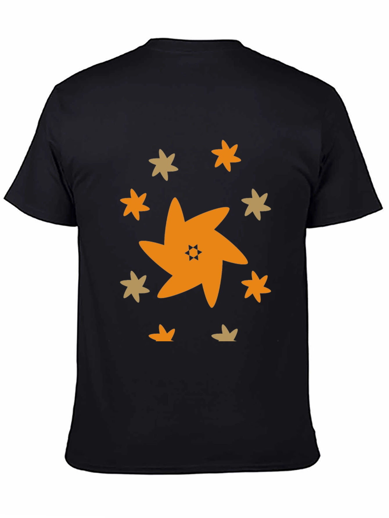 Star Pattern Black T-Shirt