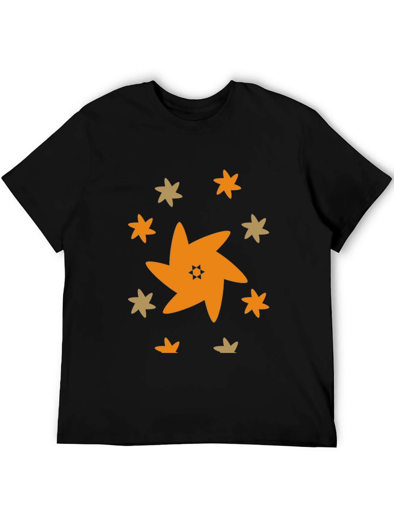 Star Pattern Black T-Shirt
