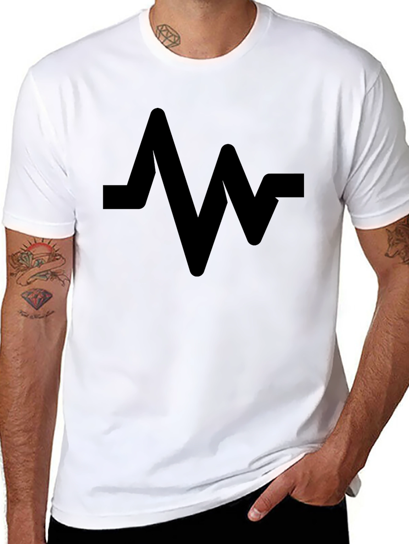 Black Wave Graphic Tee - Modern Casual Style