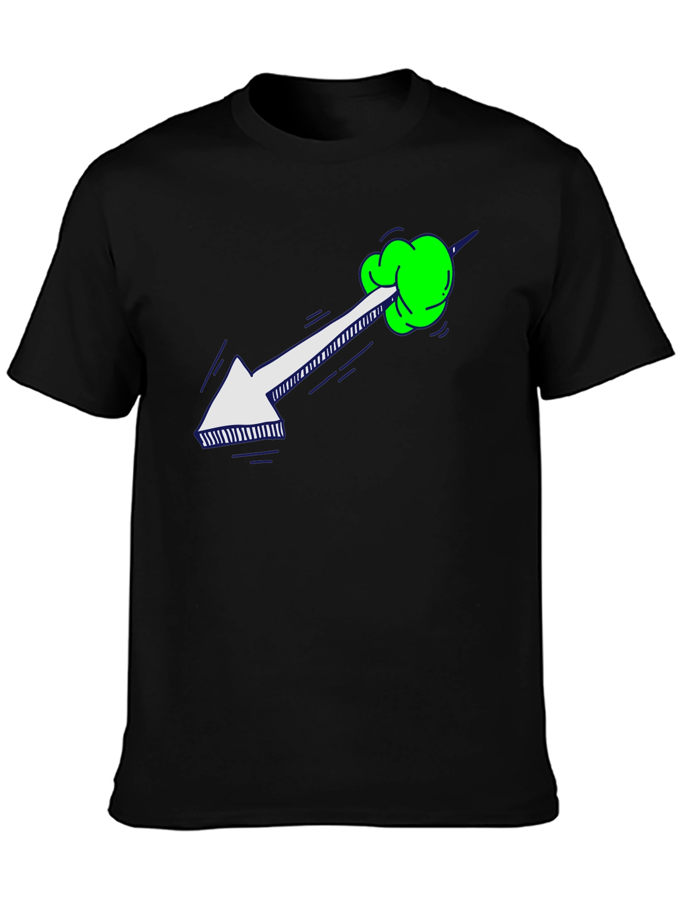 Arrow Through Neon Green Hand T-Shirt