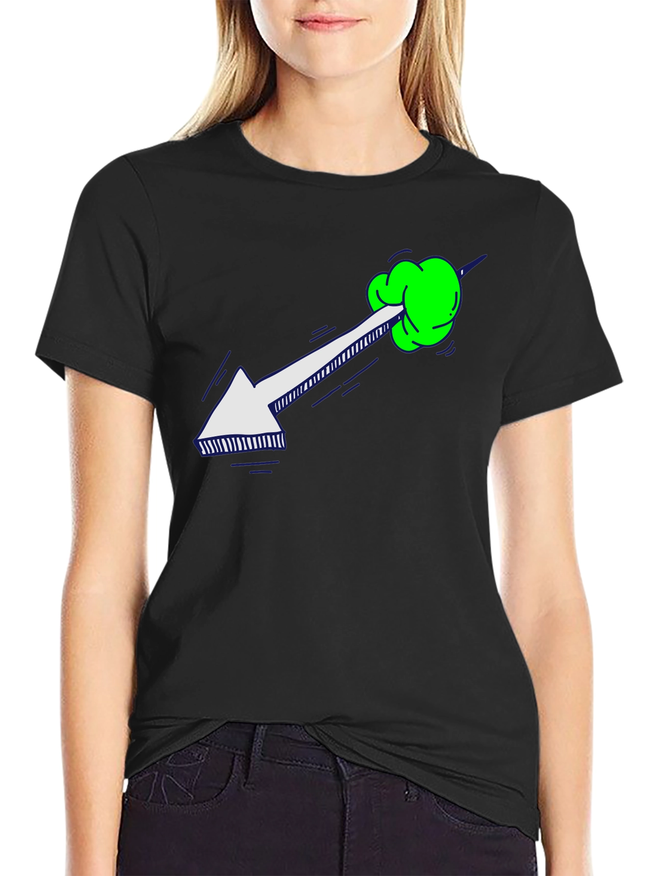 Arrow Through Neon Green Hand T-Shirt