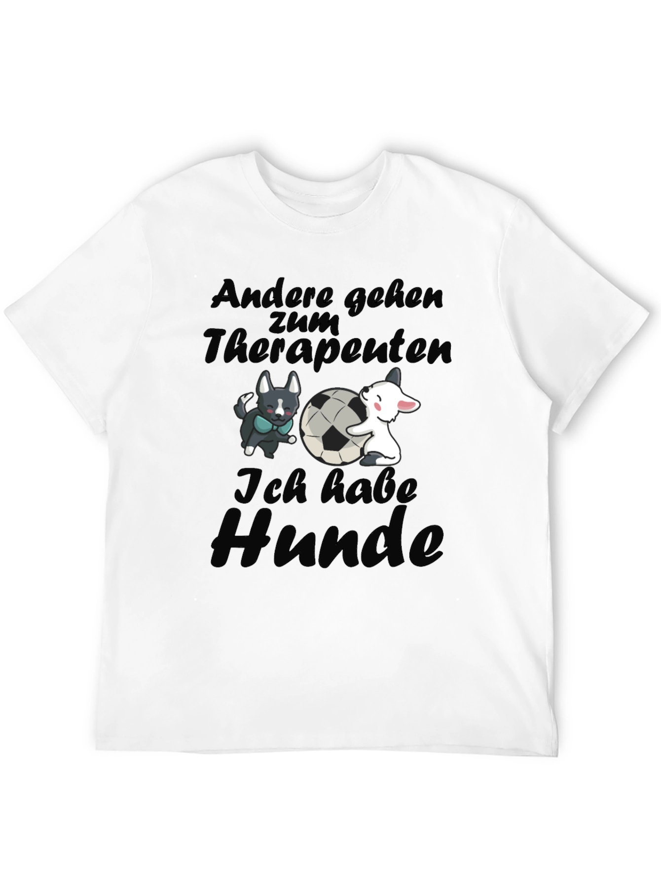 Mens Black Ich Habe Hunde Graphic Tee