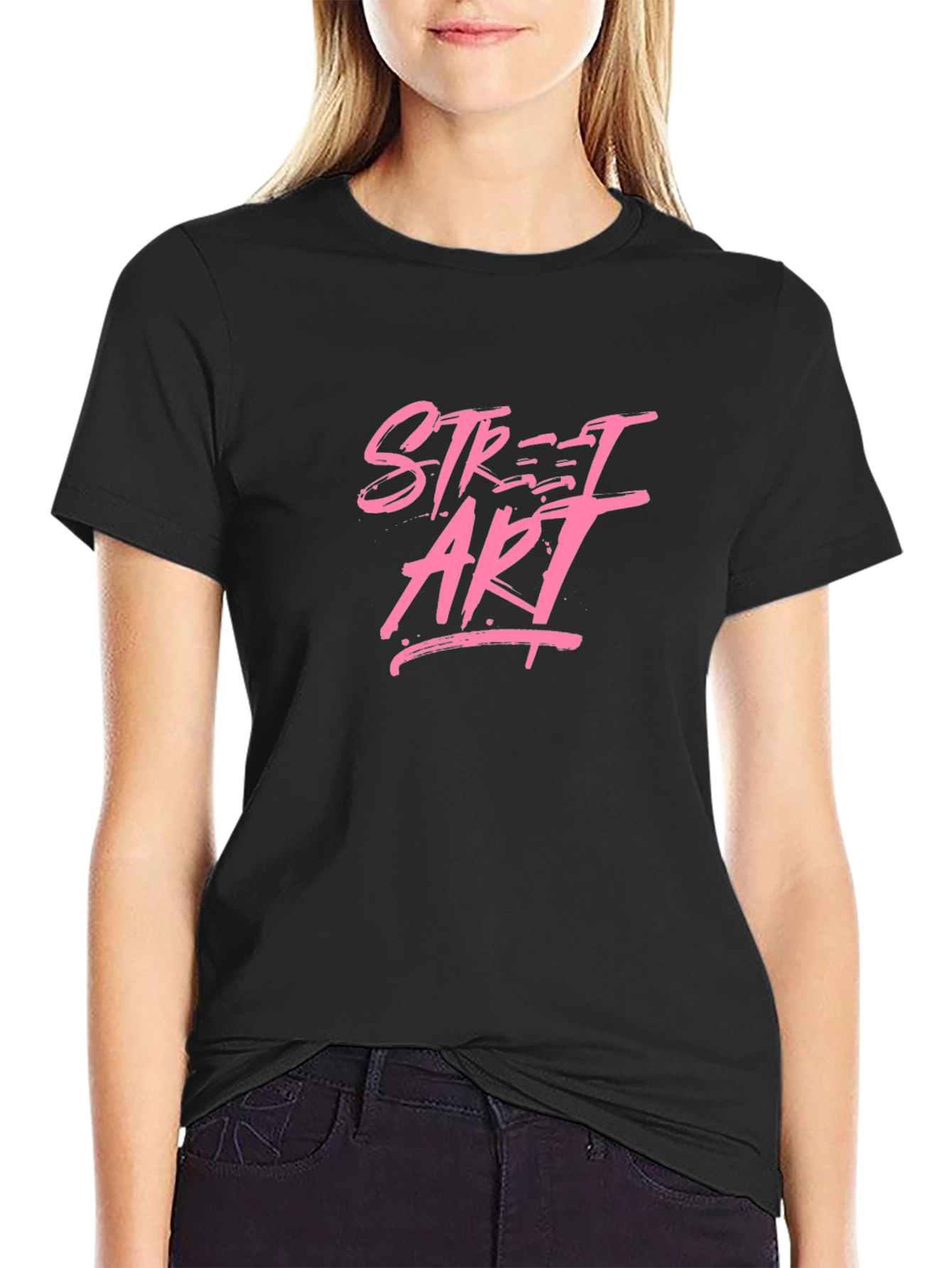 Street Art Graphic Black T-Shirt