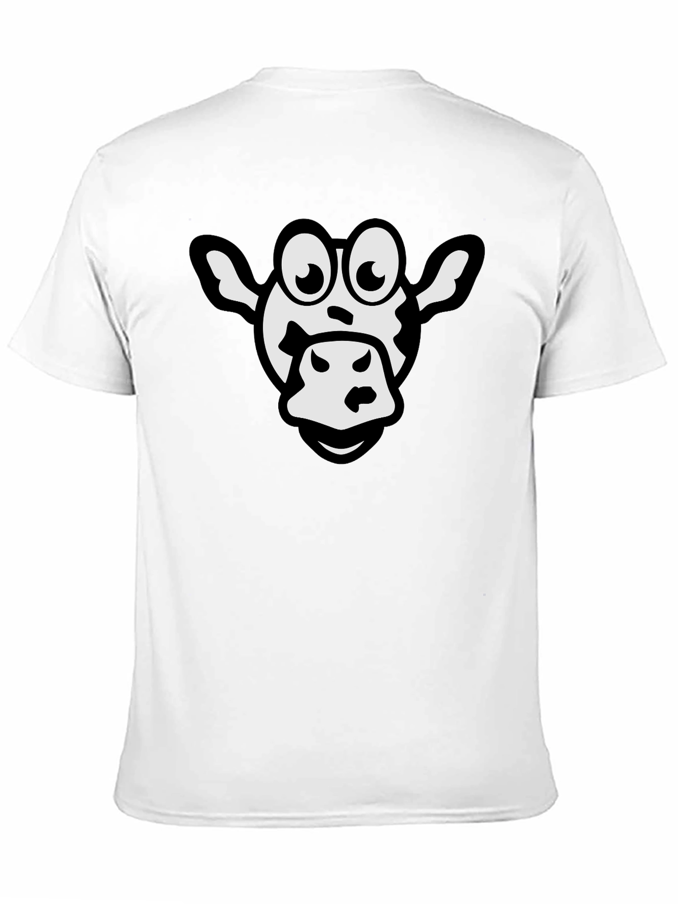 Cartoon Cow Graphic Black T-Shirt