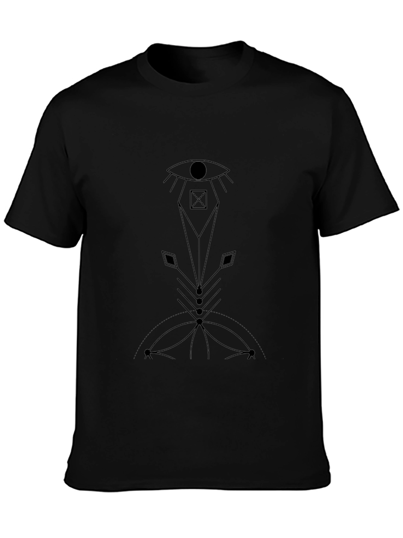 Geometric Eye Design Black T-Shirt