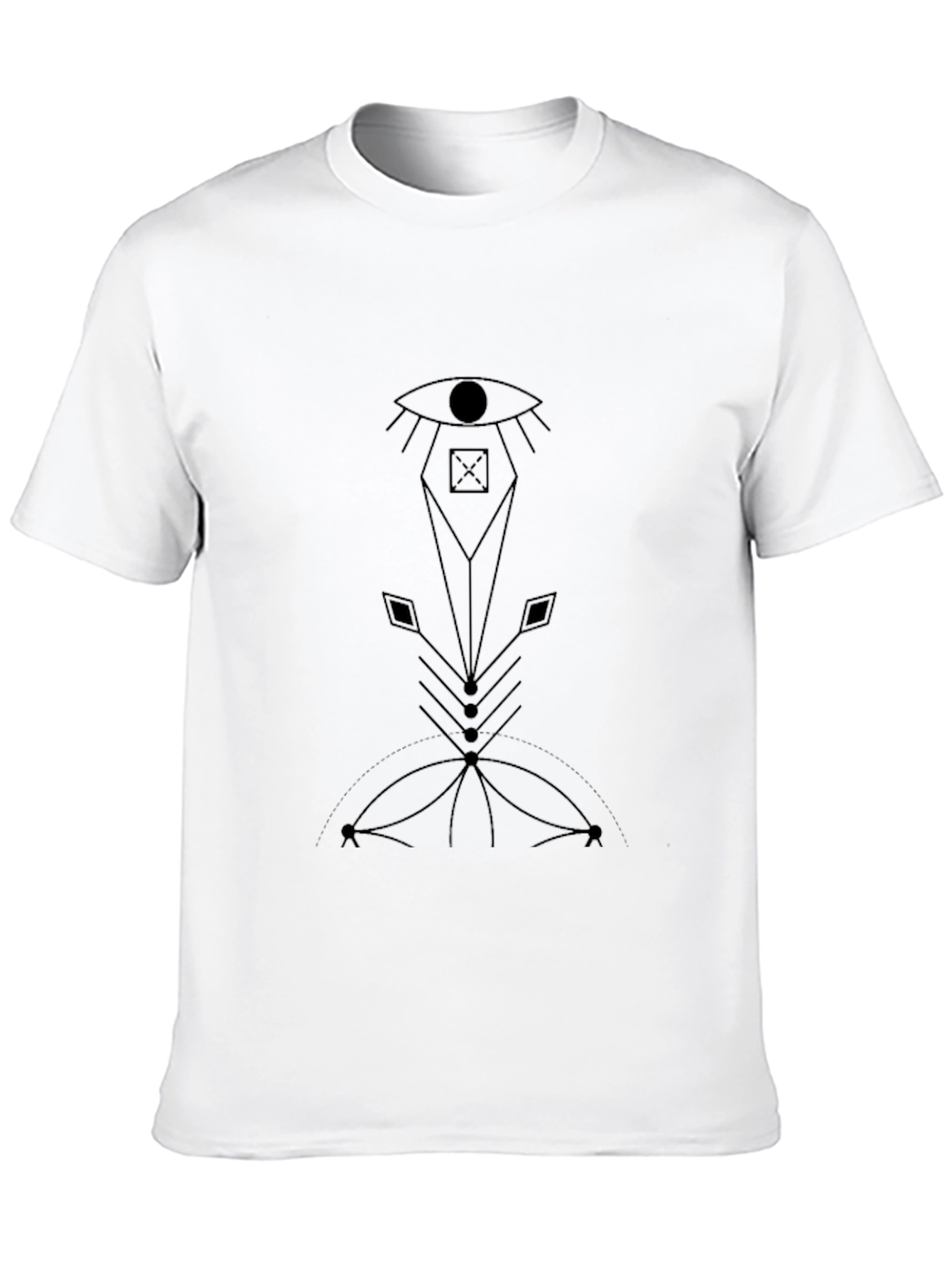 Geometric Eye Design Black T-Shirt