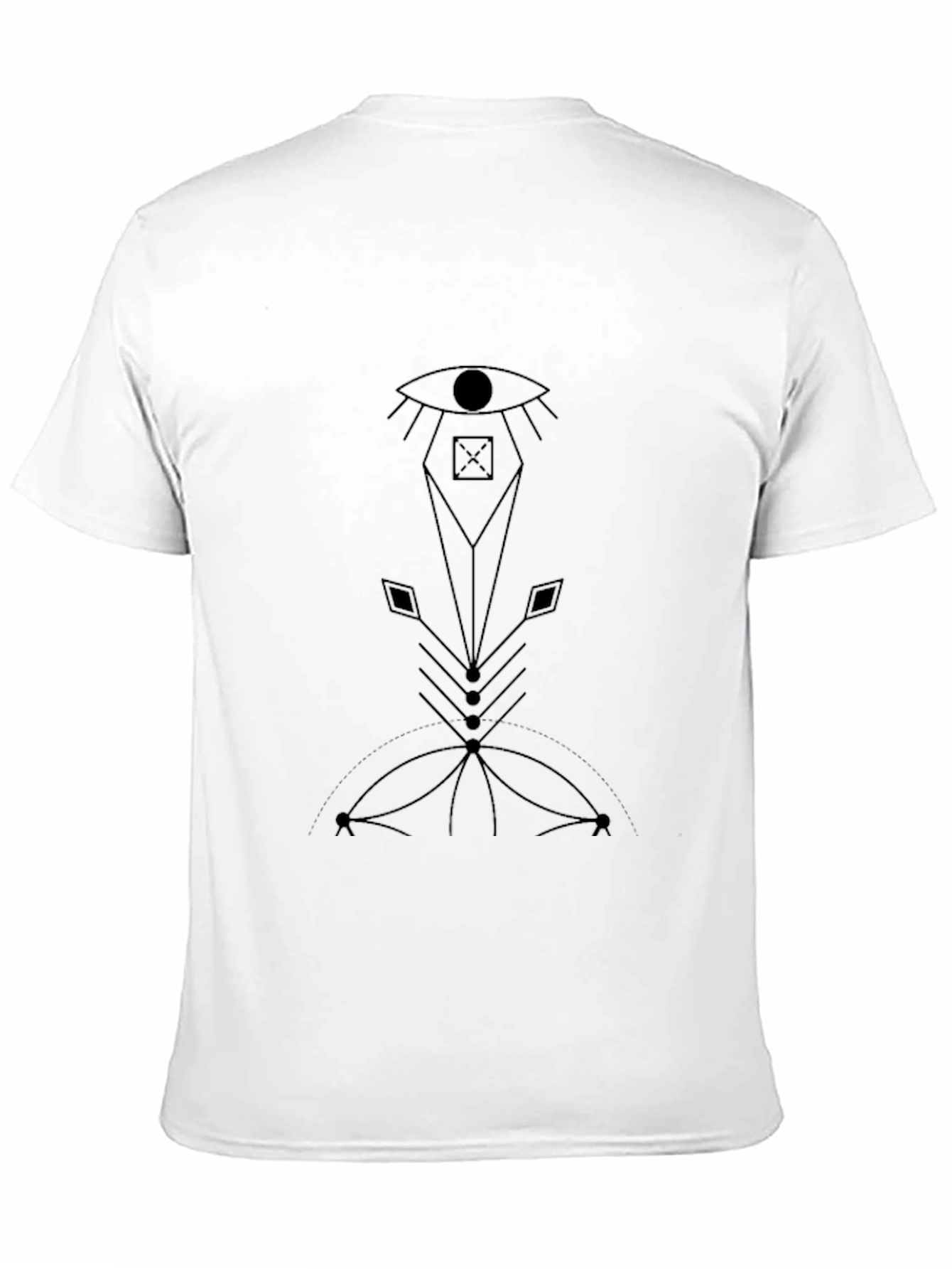 Geometric Eye Design Black T-Shirt