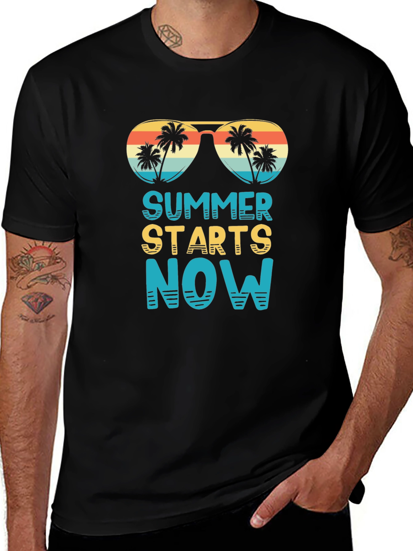 Summer Starts Now T-Shirt - Palm Tree Sunglasses