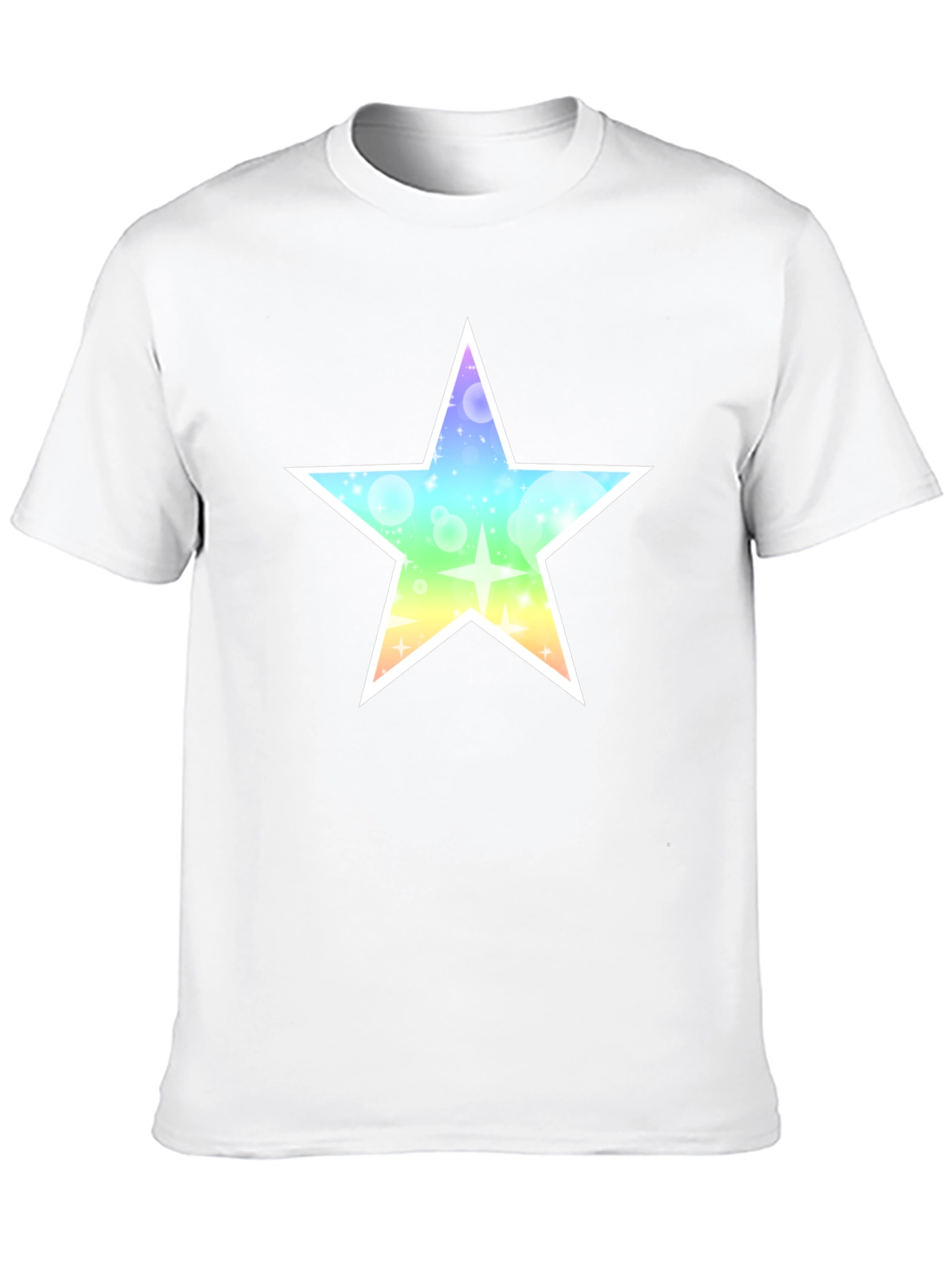 Rainbow Star Graphic Black T-Shirt