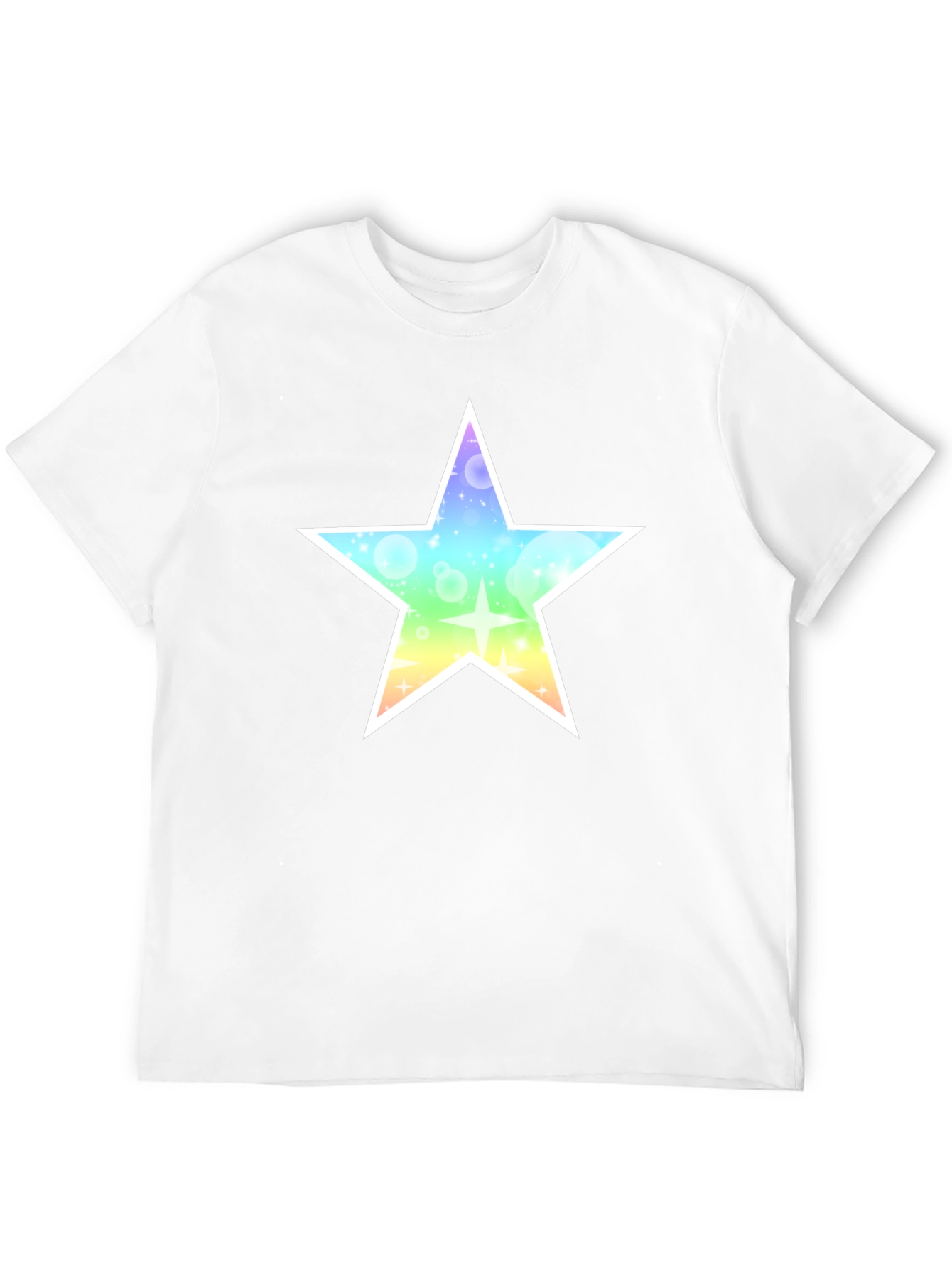 Rainbow Star Graphic Black T-Shirt