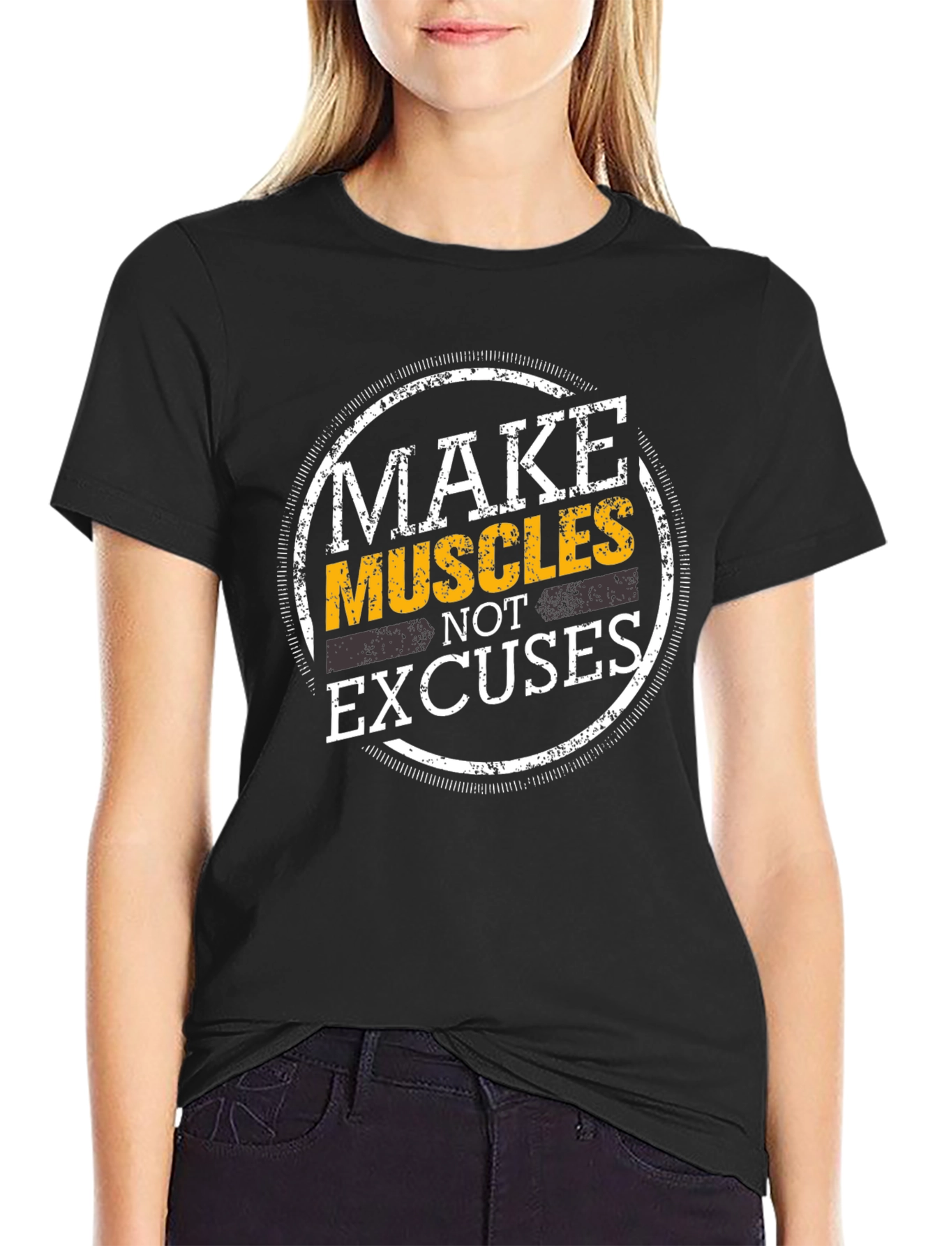 Make Muscles Not Excuses Graphic T-Shirt