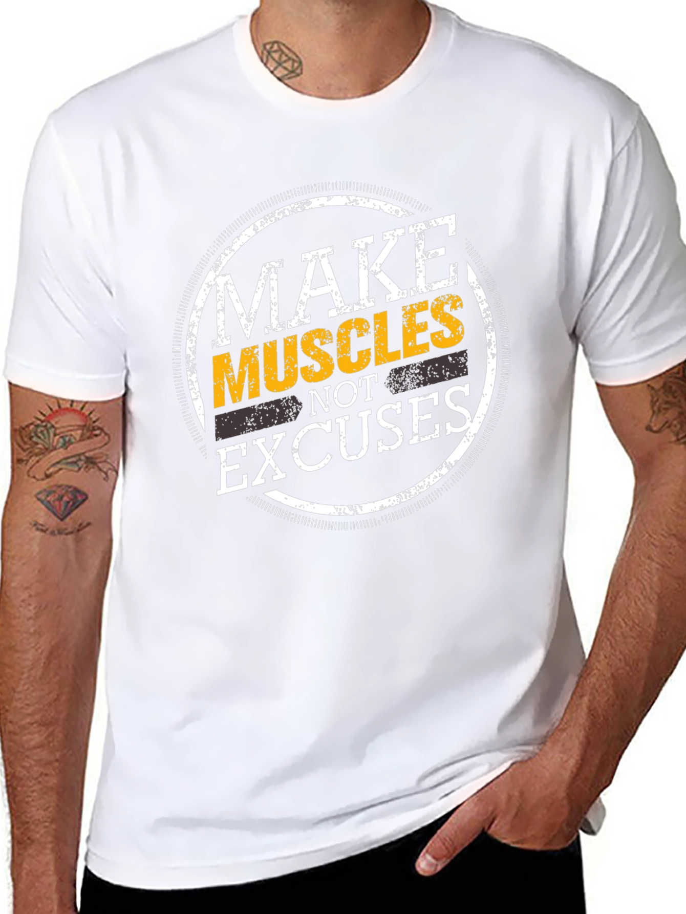 Make Muscles Not Excuses Graphic T-Shirt