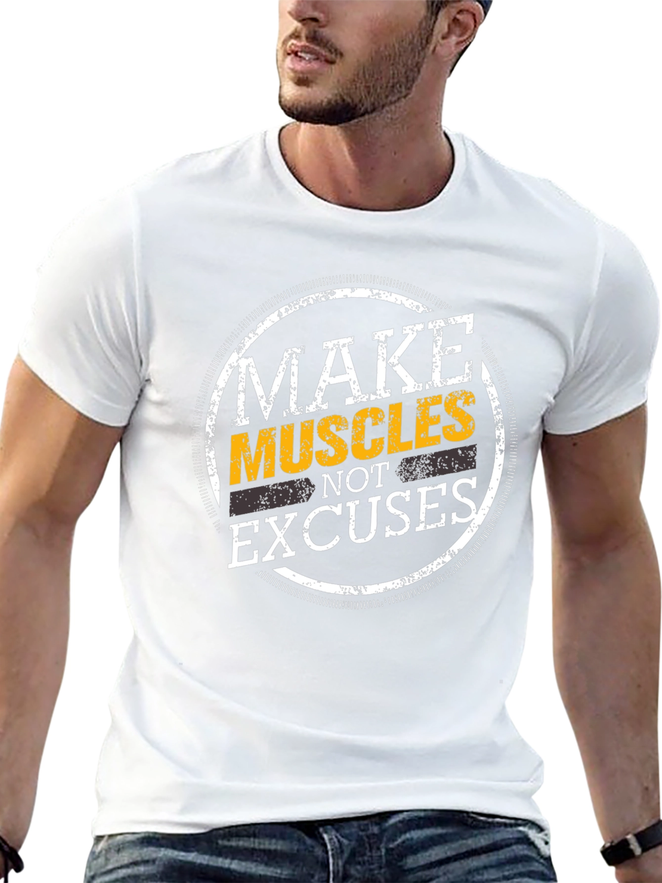 Make Muscles Not Excuses Graphic T-Shirt