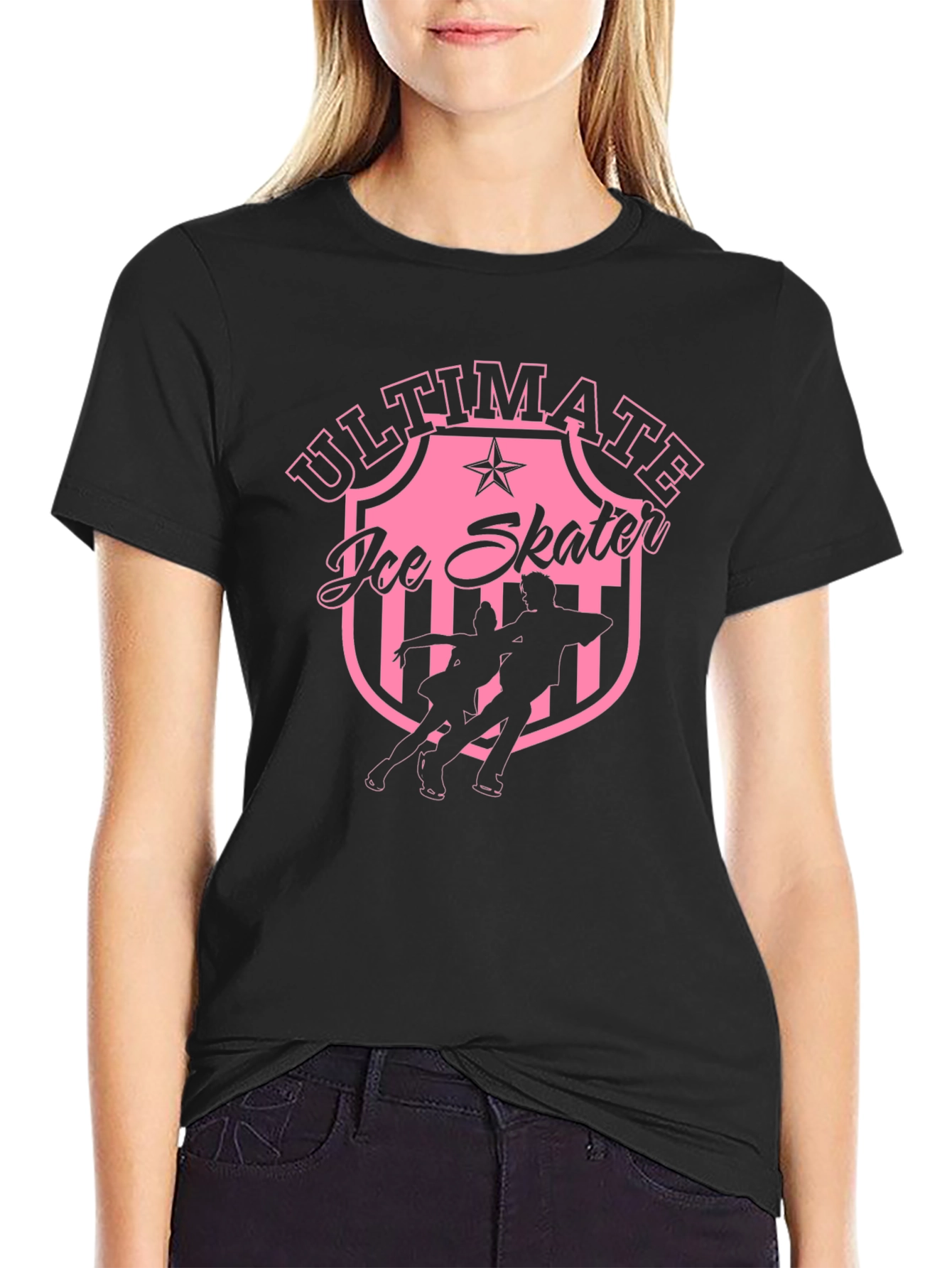 Ultimate Ice Skater Graphic Tee - Black Cotton