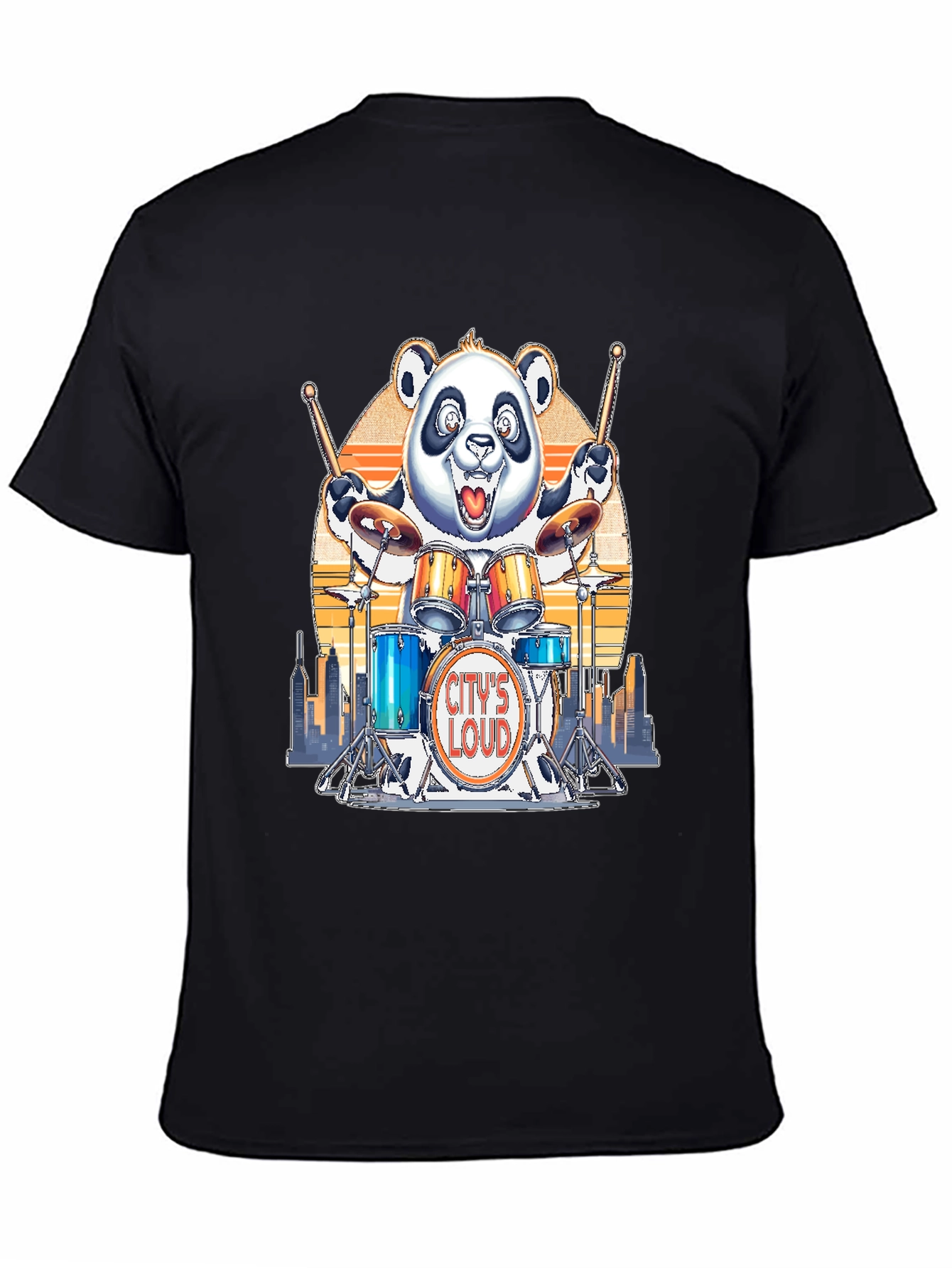 Citys Loud Drummer Panda T-Shirt