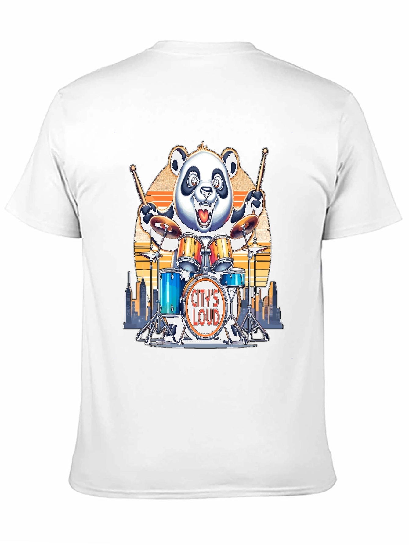 Citys Loud Drummer Panda T-Shirt