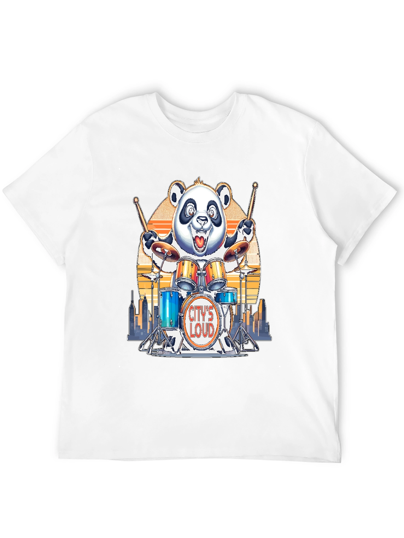 Citys Loud Drummer Panda T-Shirt