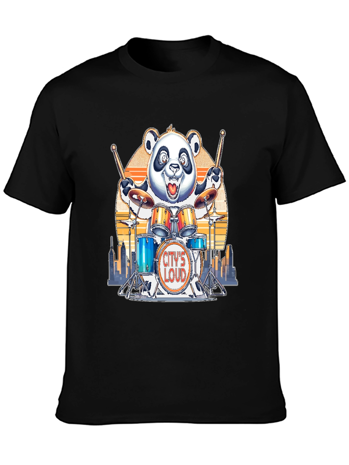 Citys Loud Drummer Panda T-Shirt