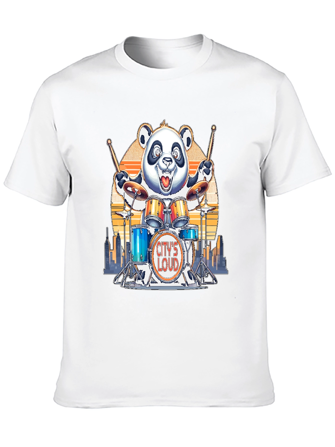 Citys Loud Drummer Panda T-Shirt