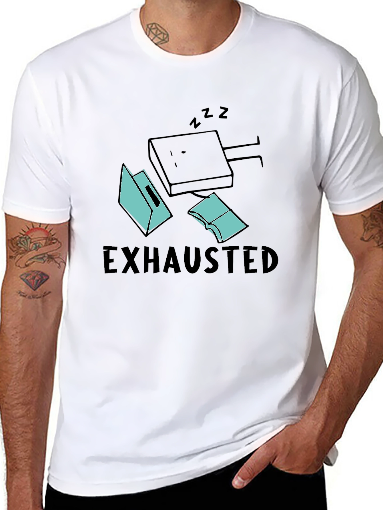 Exhausted Bookworm Black T-Shirt