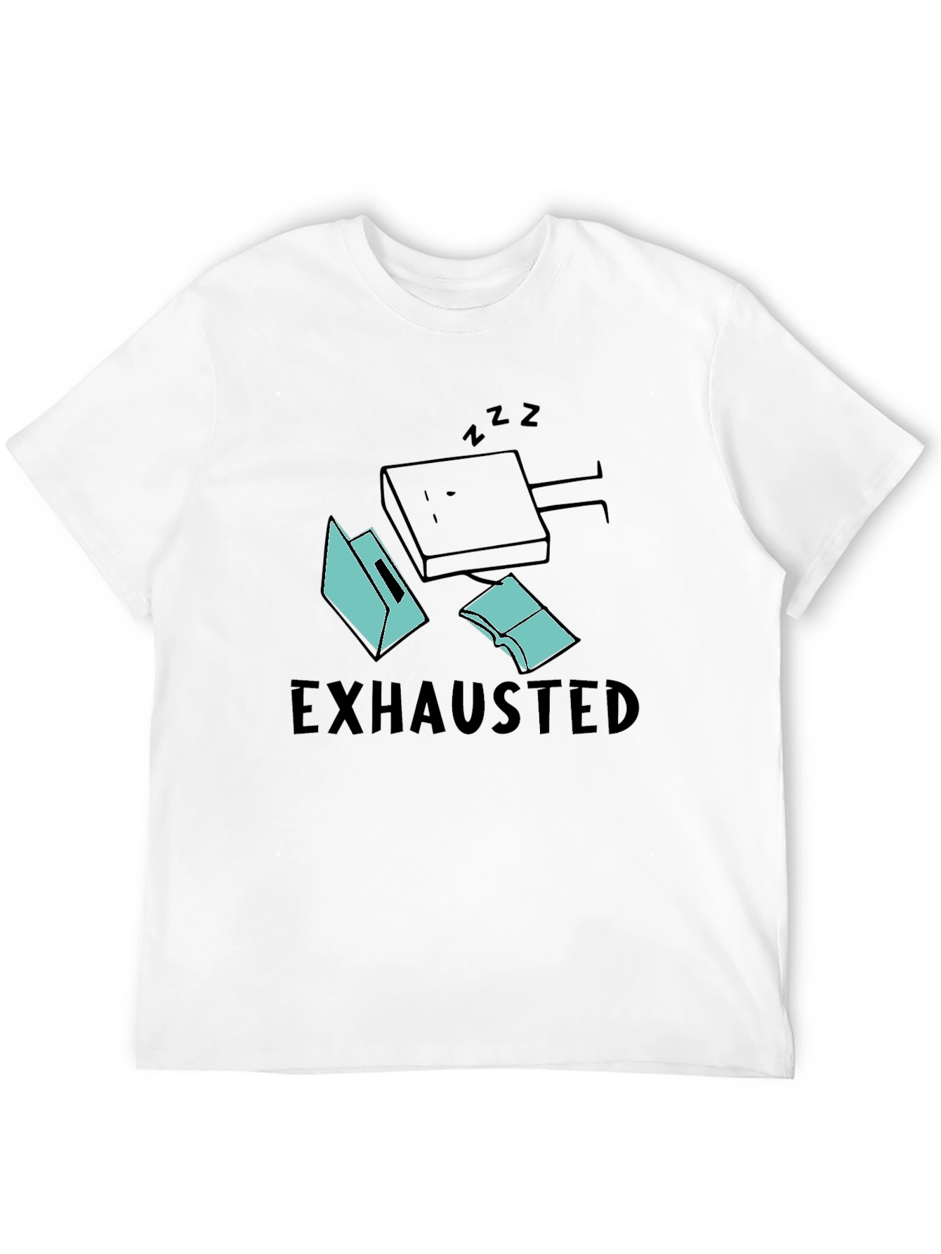 Exhausted Bookworm Black T-Shirt
