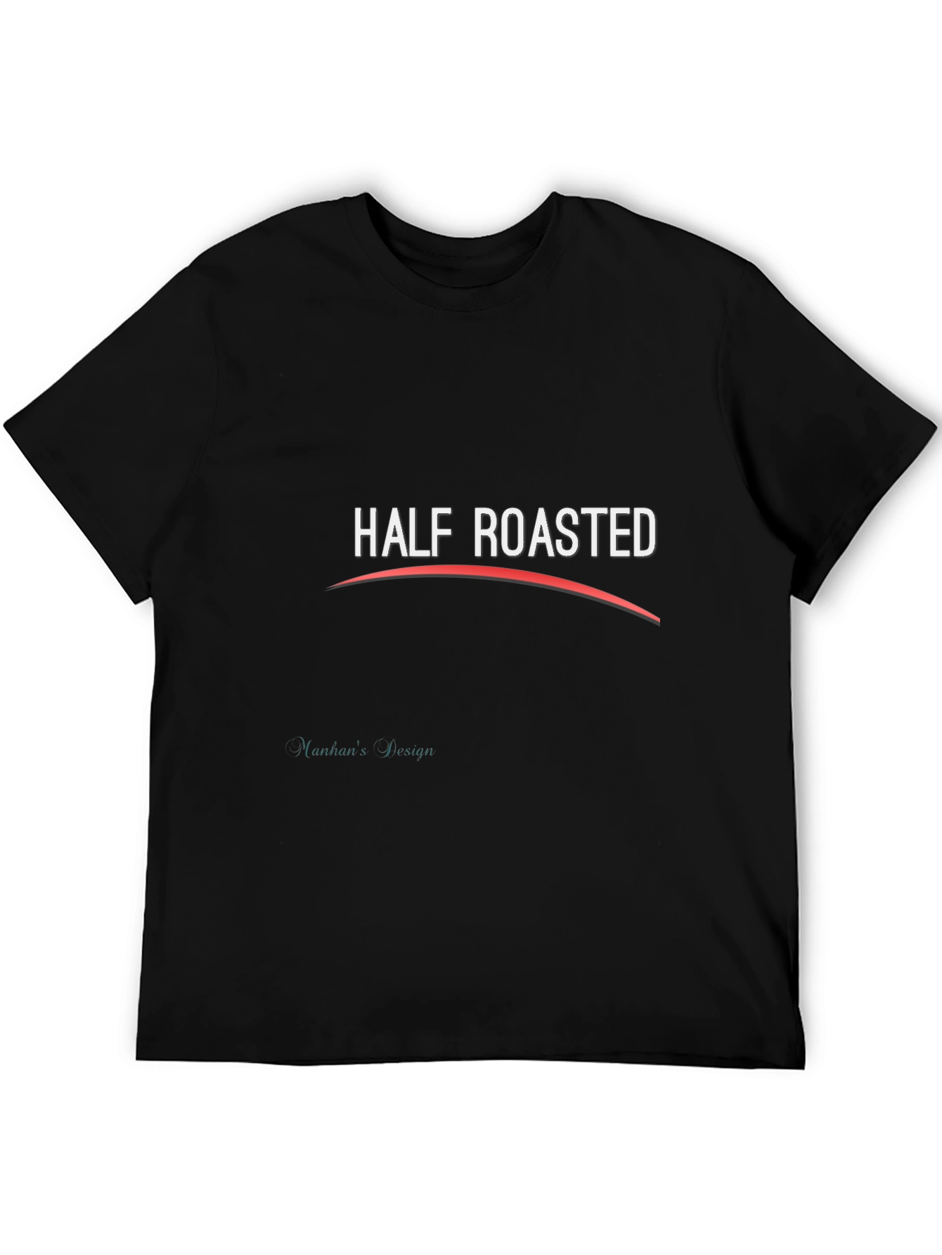 Half Roasted Graphic Tee - Black Cotton T-Shirt