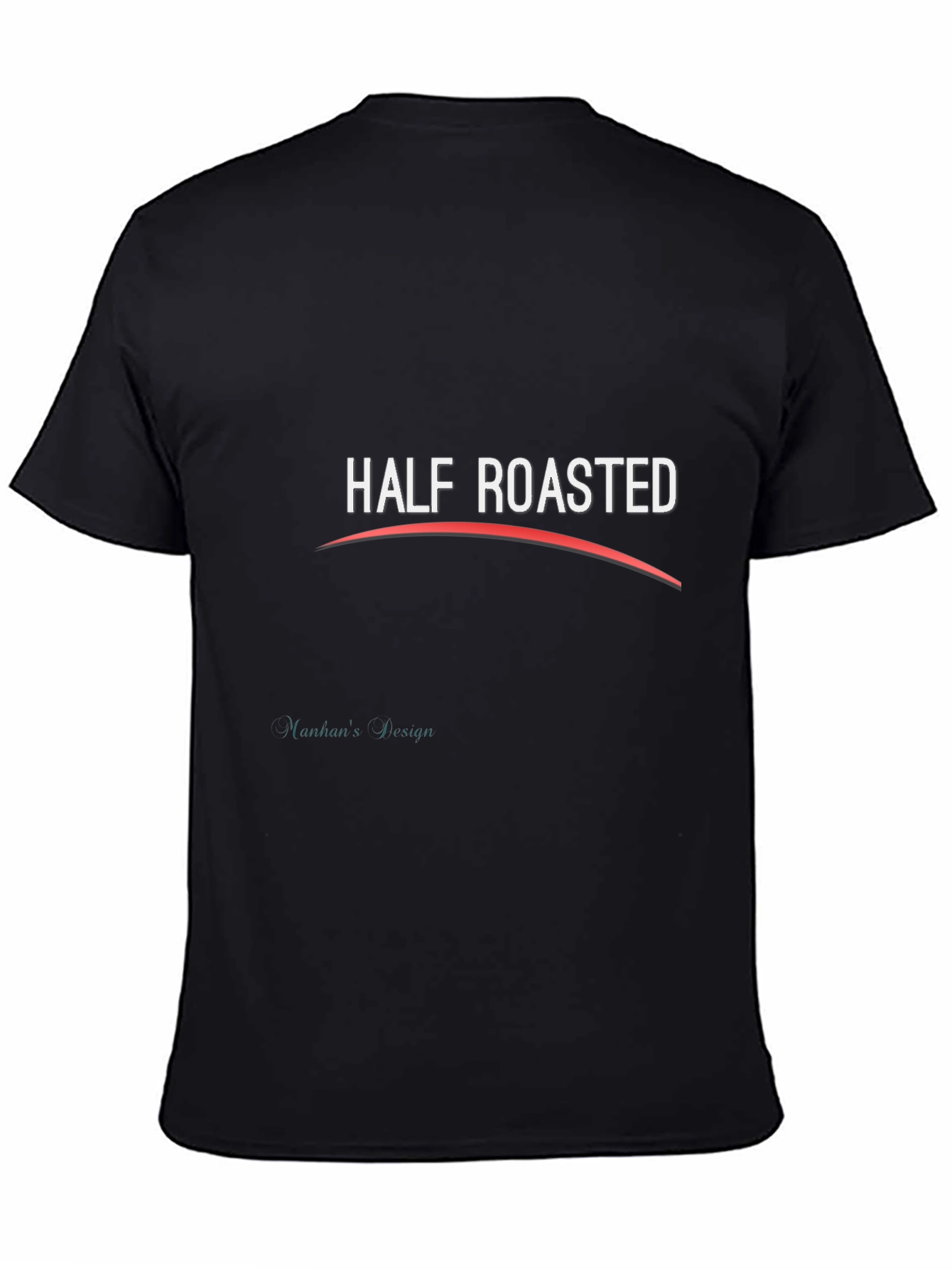 Half Roasted Graphic Tee - Black Cotton T-Shirt