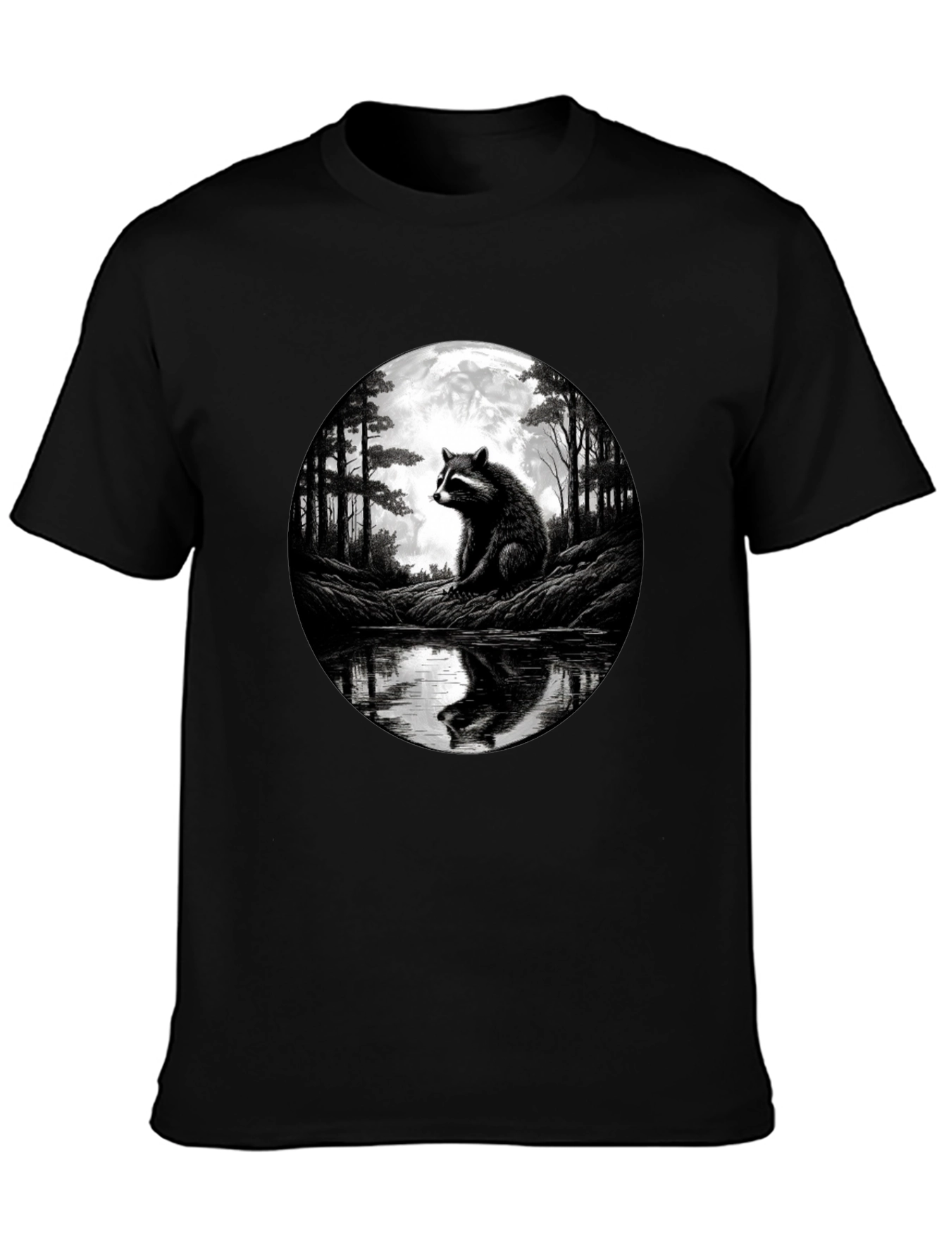 Raccoon Moon T-Shirt - Nature Graphic Tee