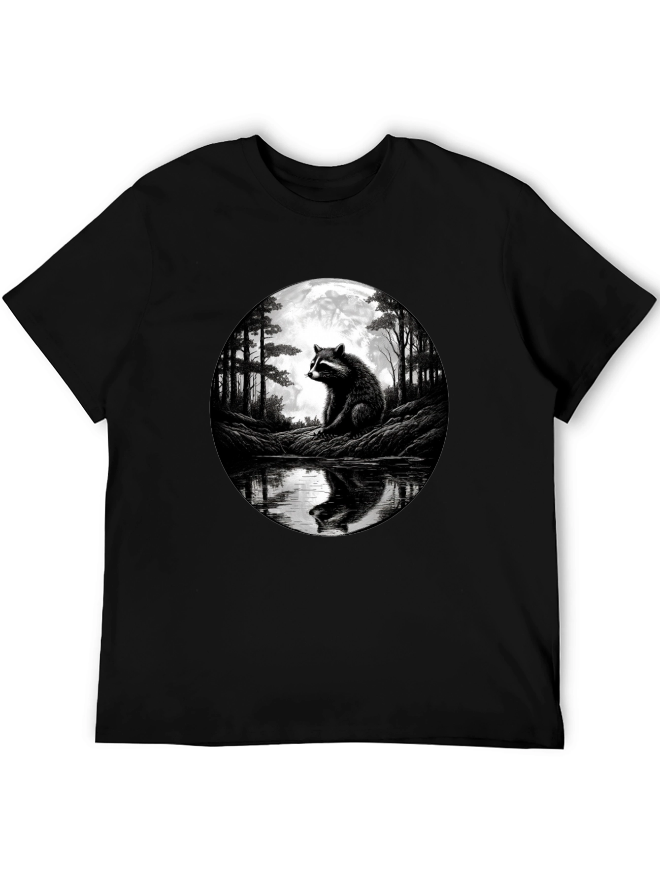 Raccoon Moon T-Shirt - Nature Graphic Tee