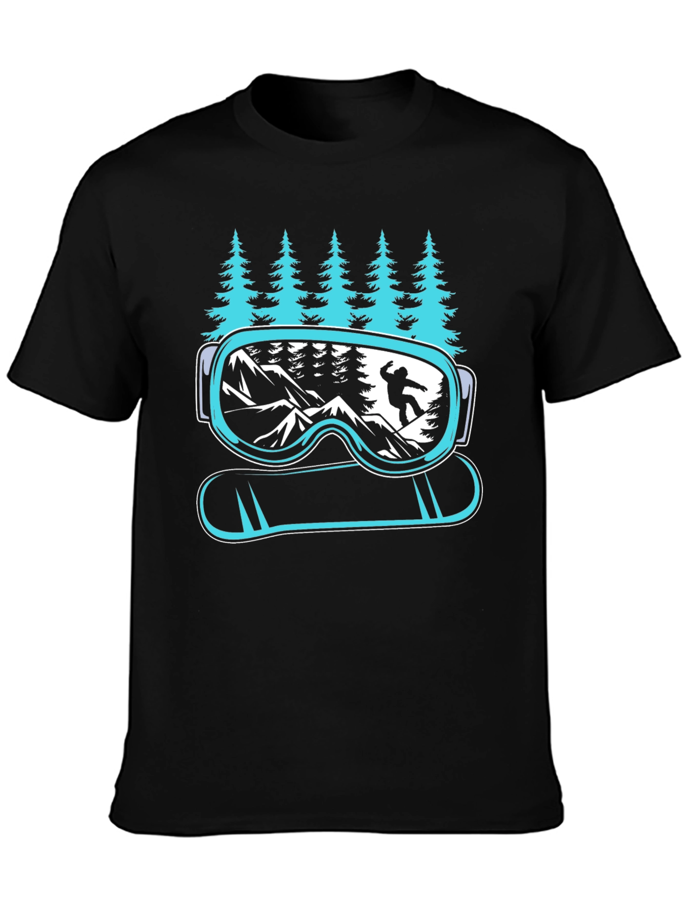 Snowboarder Goggles & Mountain Graphic Tee