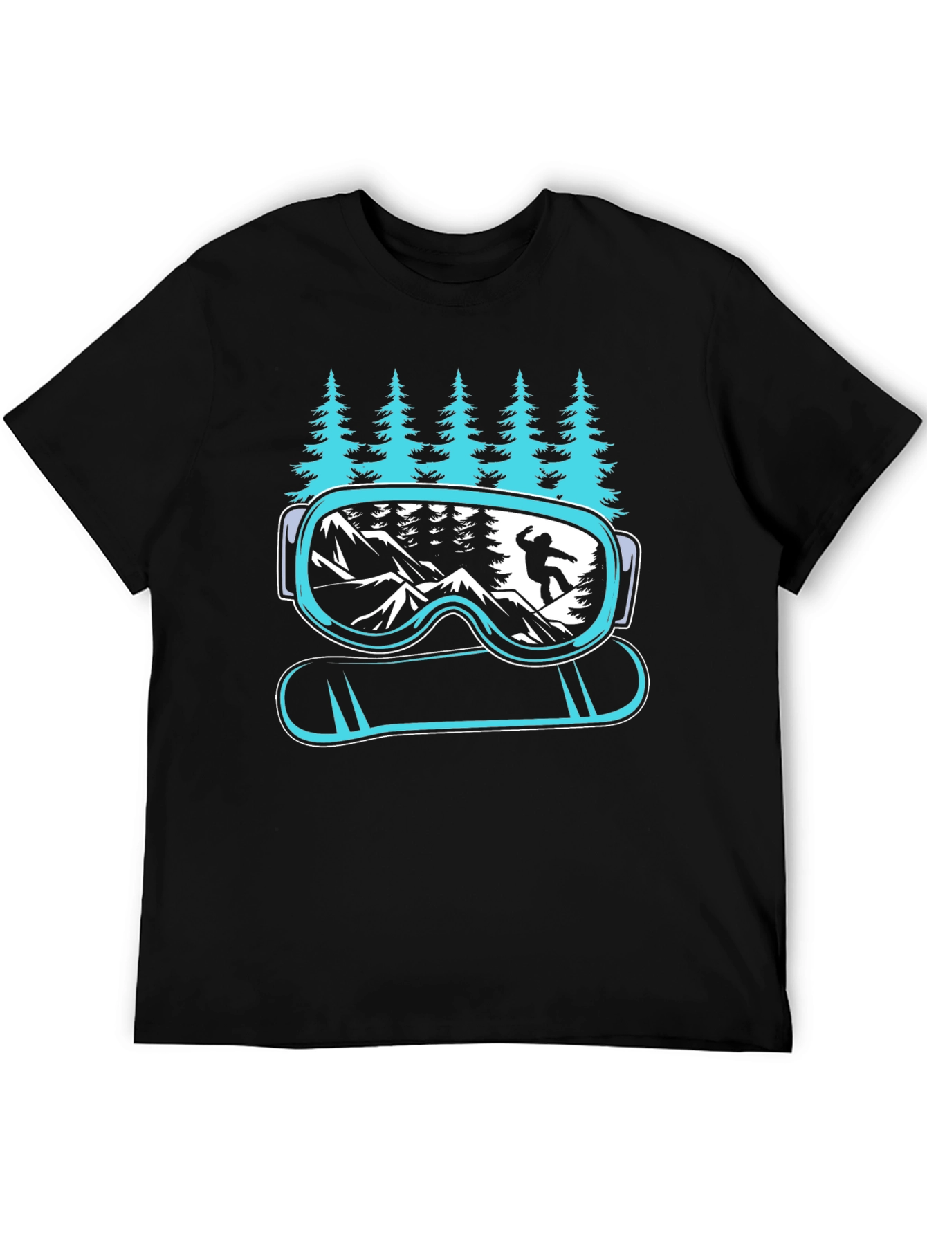 Snowboarder Goggles & Mountain Graphic Tee