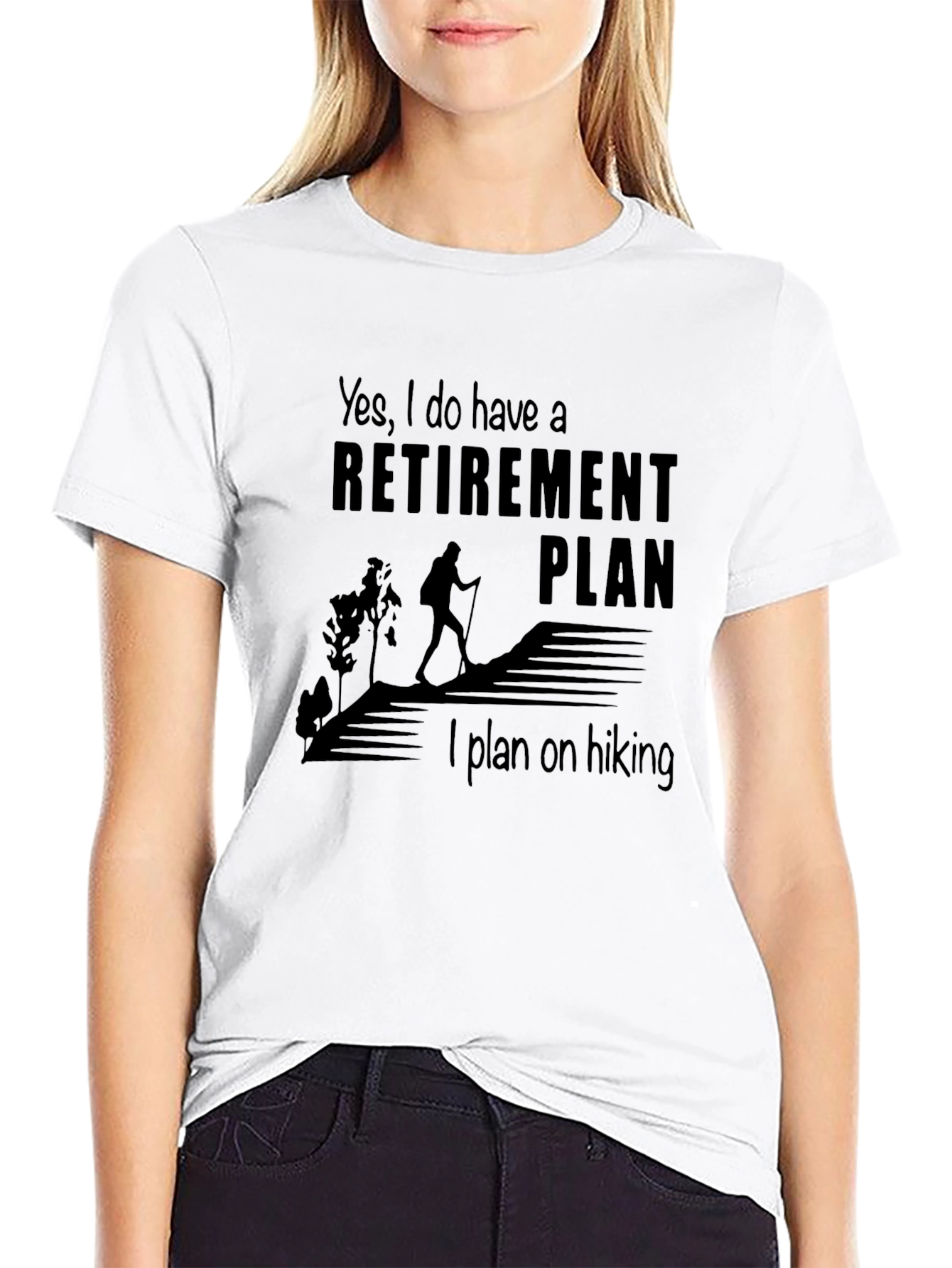 Hiking Retirement Plan T-Shirt - Black