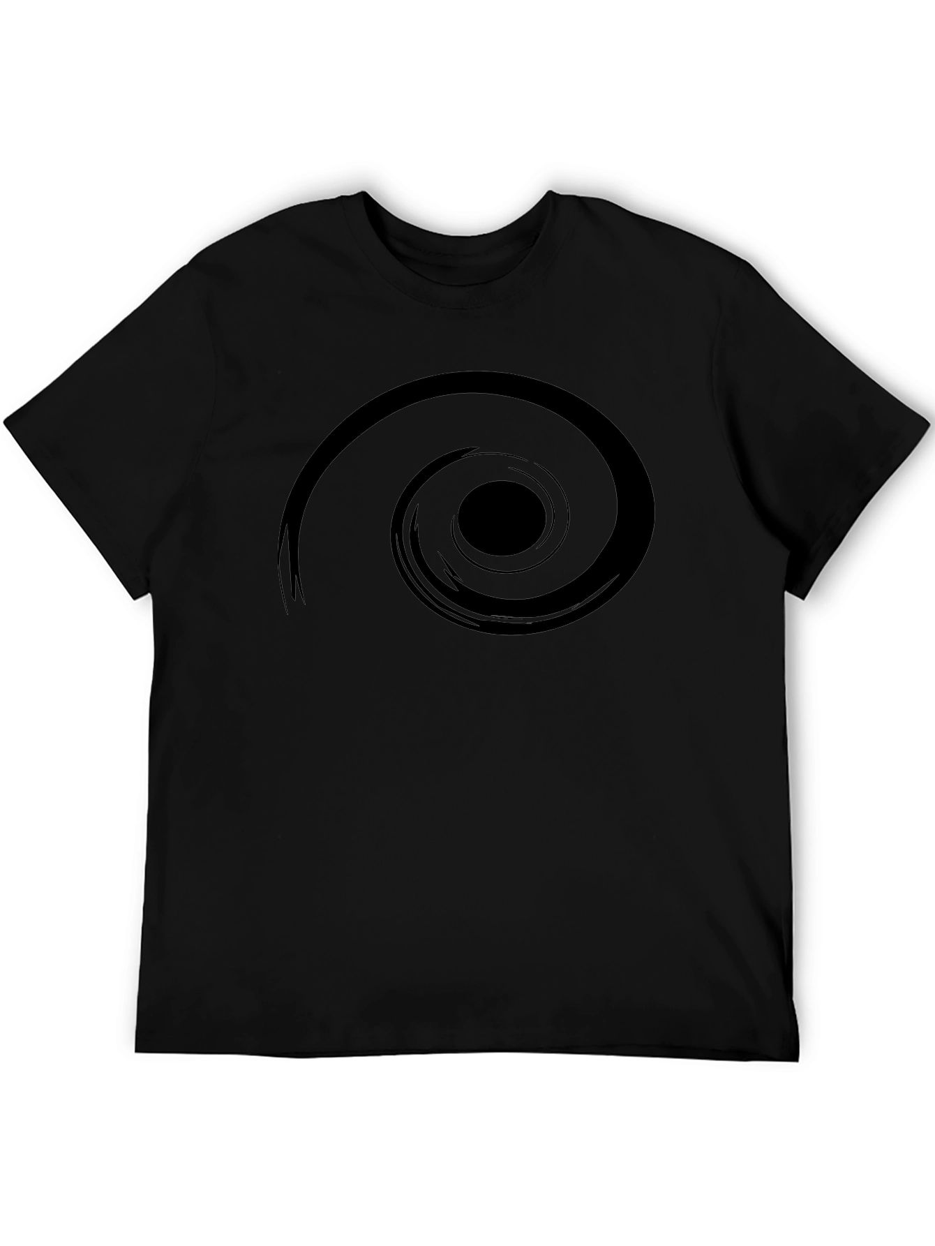 Spiral Graphic Black Tee - Modern Style