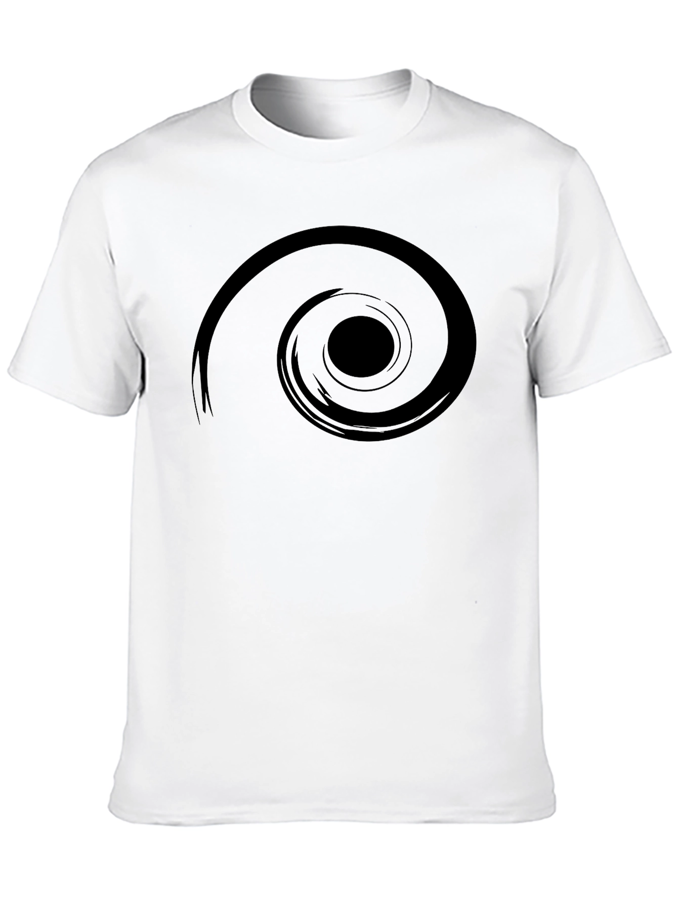 Spiral Graphic Black Tee - Modern Style