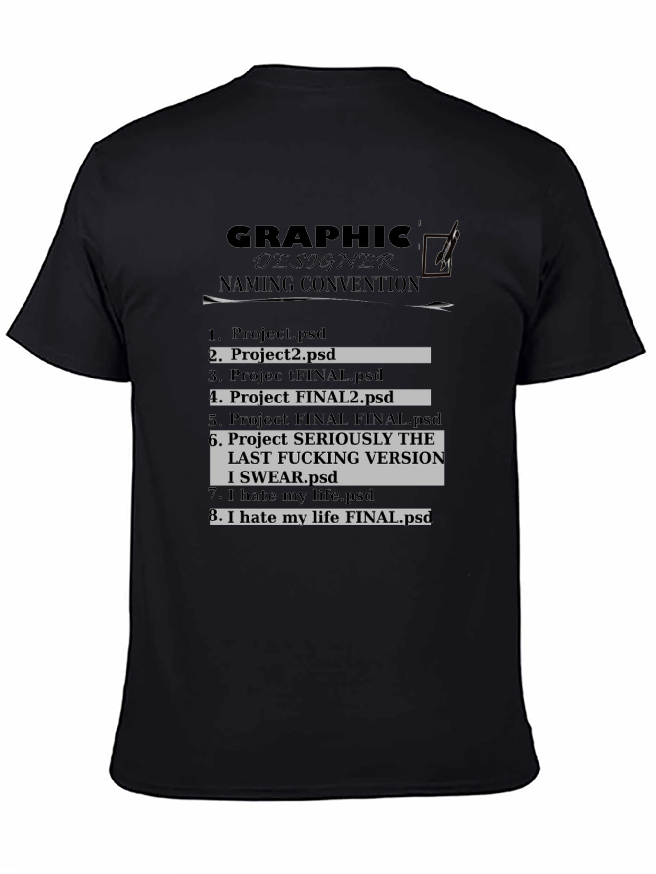 Graphic Designer Naming Convention T-Shirt