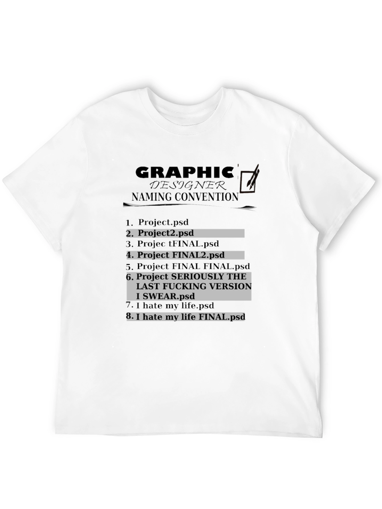 Graphic Designer Naming Convention T-Shirt