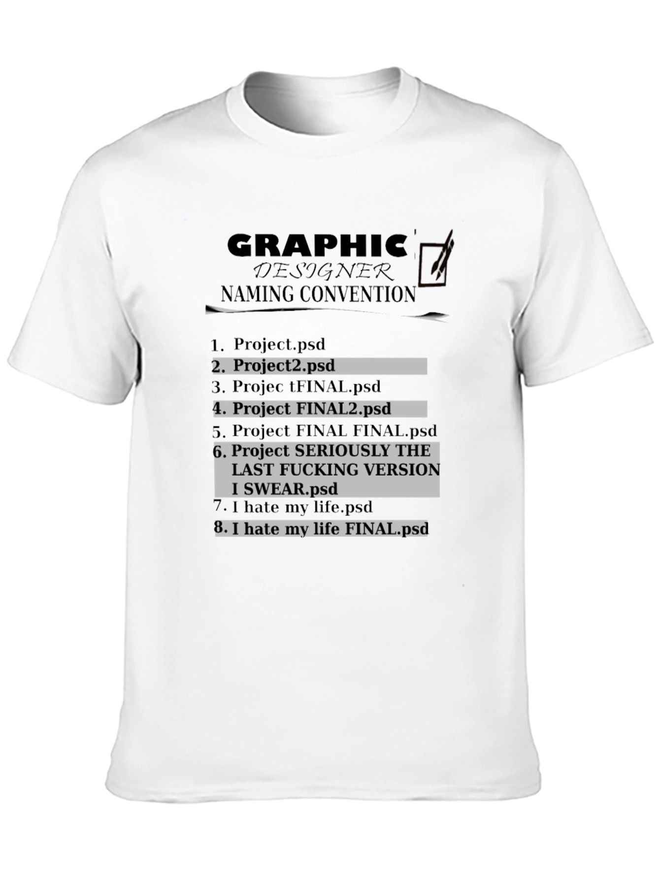 Graphic Designer Naming Convention T-Shirt